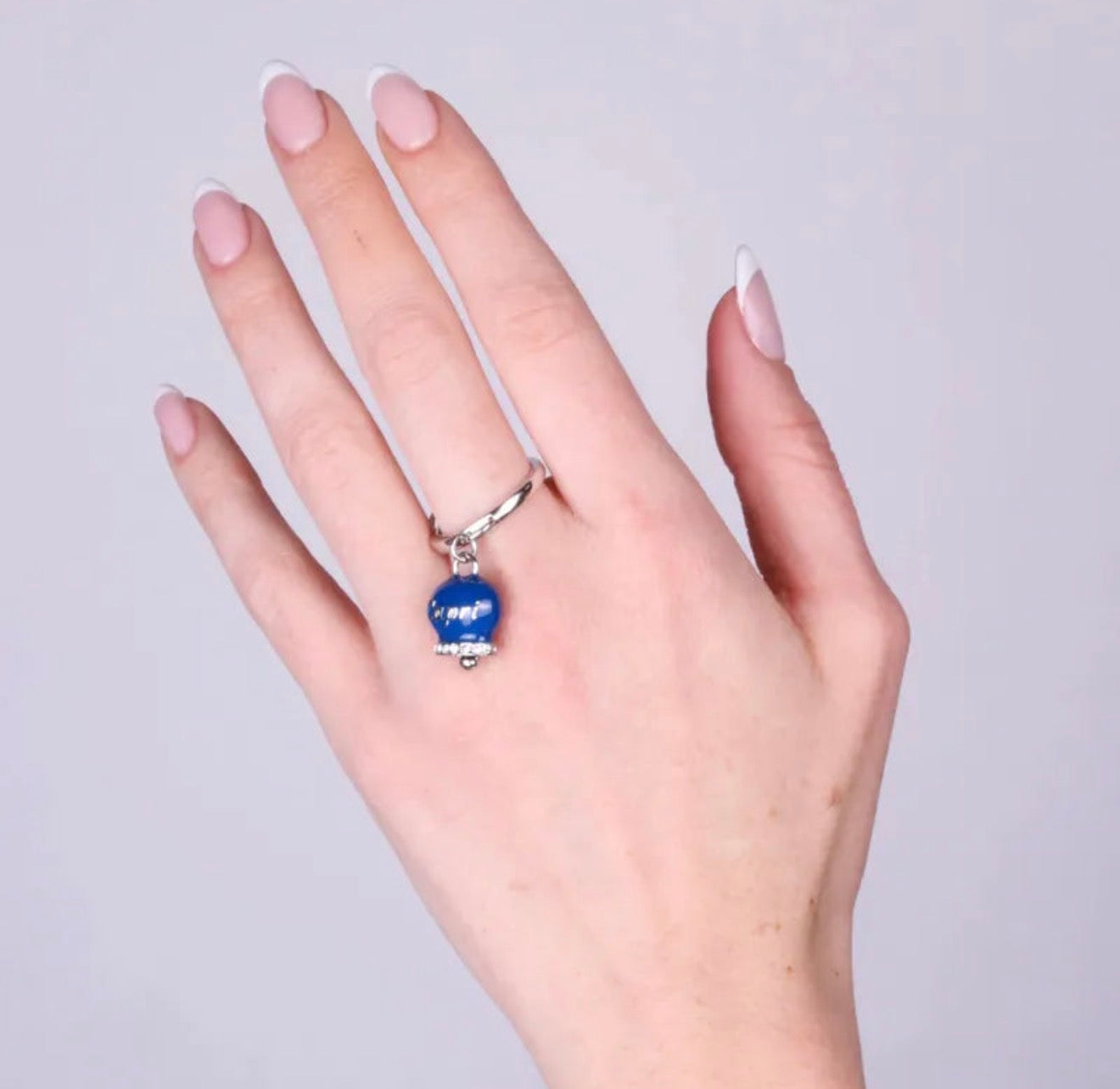 ANELLO AMO CAPRI IN ACCIAIO CAMPANELLA BLU