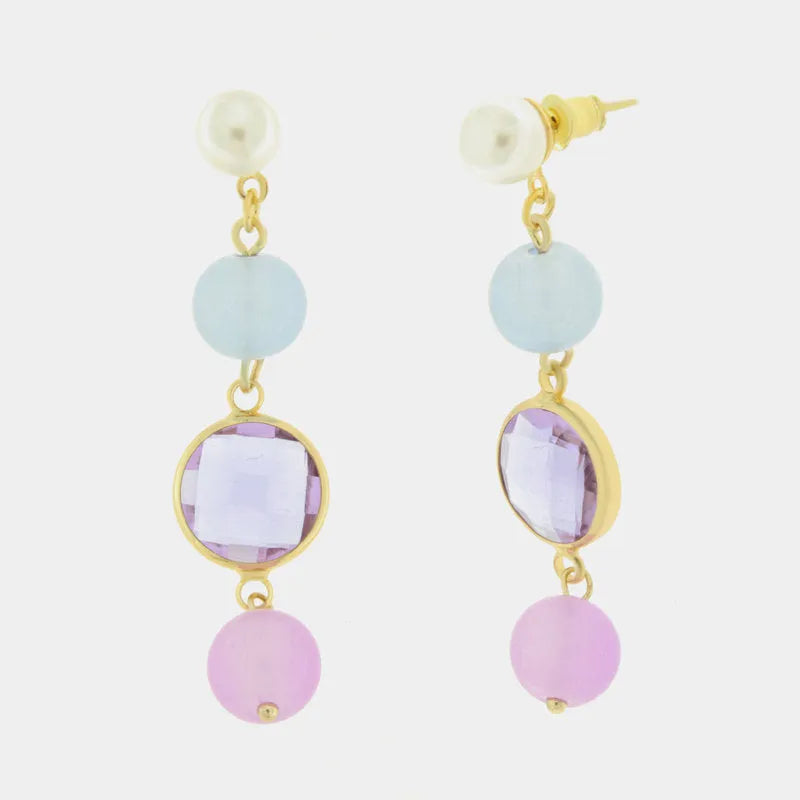 ORECCHINI AMO VENEZIA CRISTALLI VIOLA E PERLE