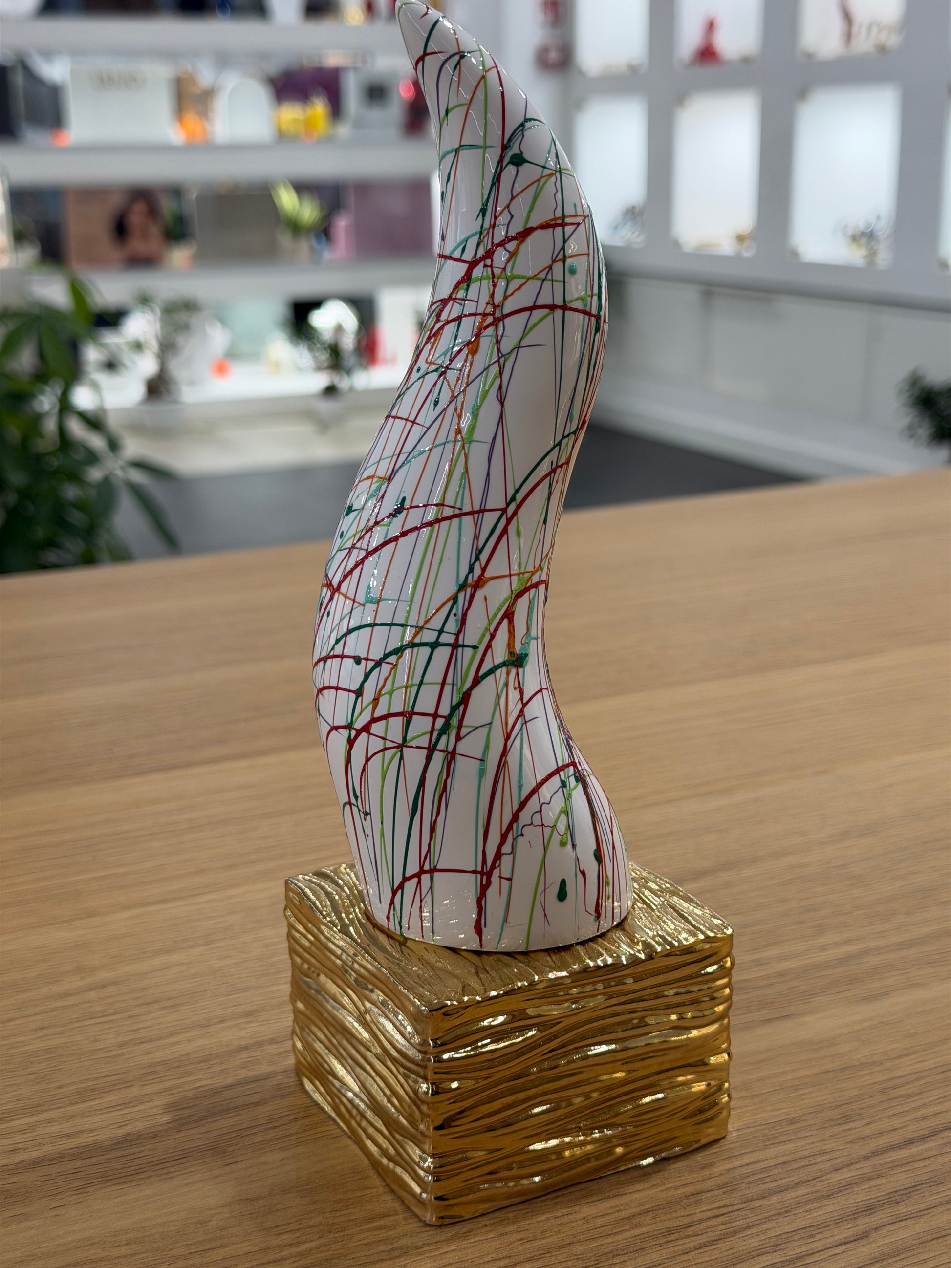 CORNO MULTICOLOR LAMINATO IN ARGENTO