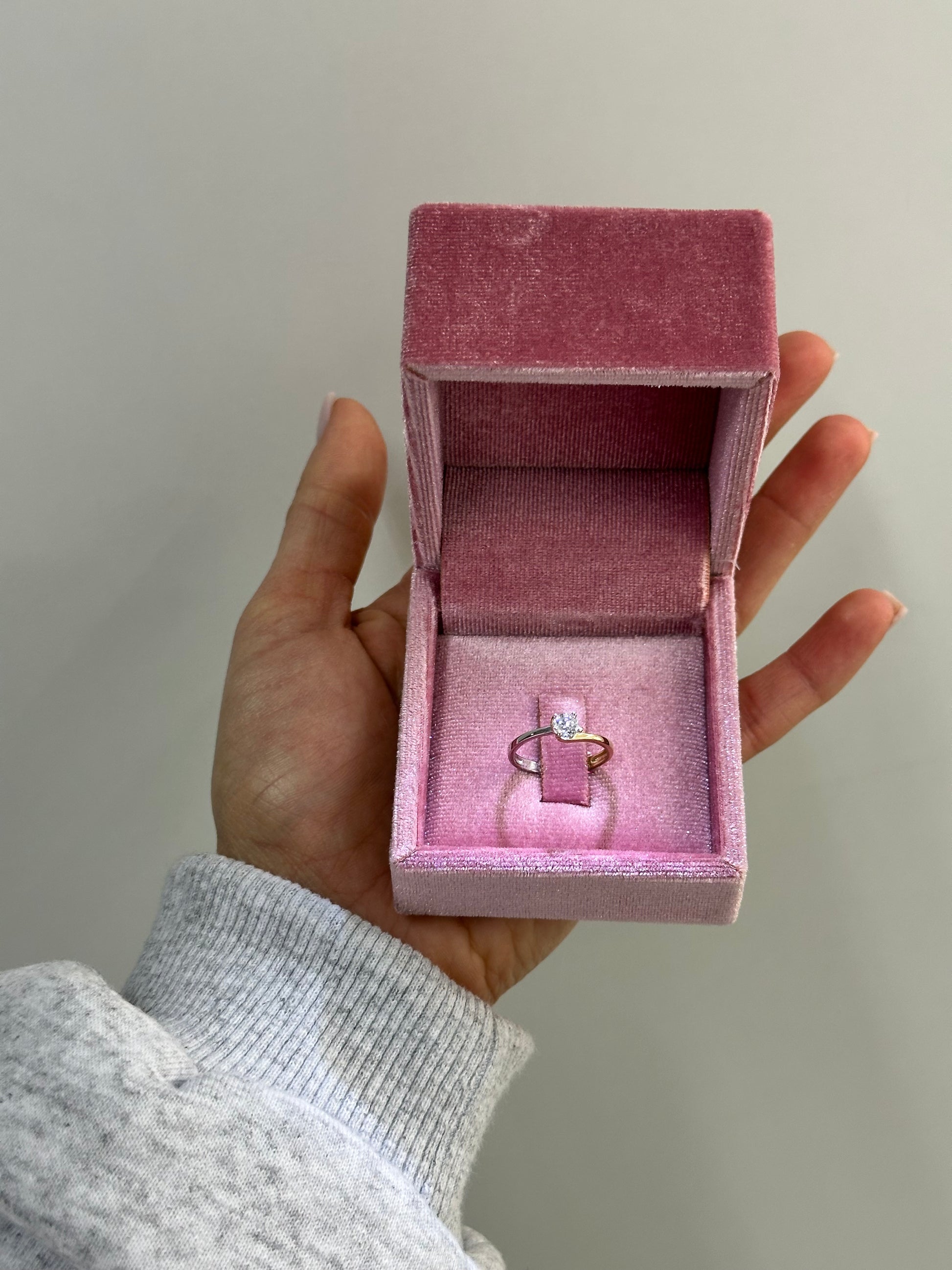 ANELLO SOLITARIO BICOLORE ORO 18KT