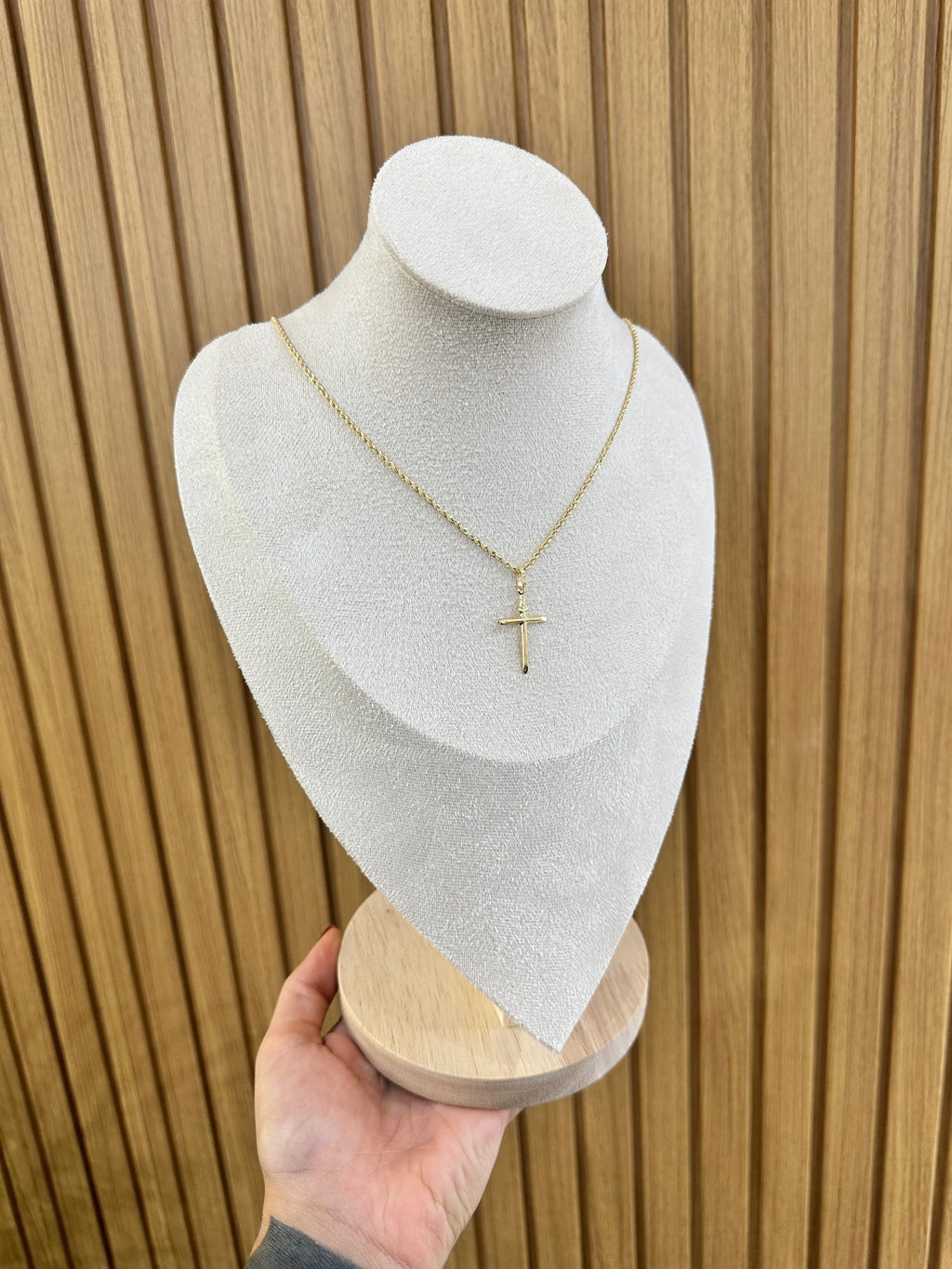 COLLANA LASER CON CROCE ORO 18KT