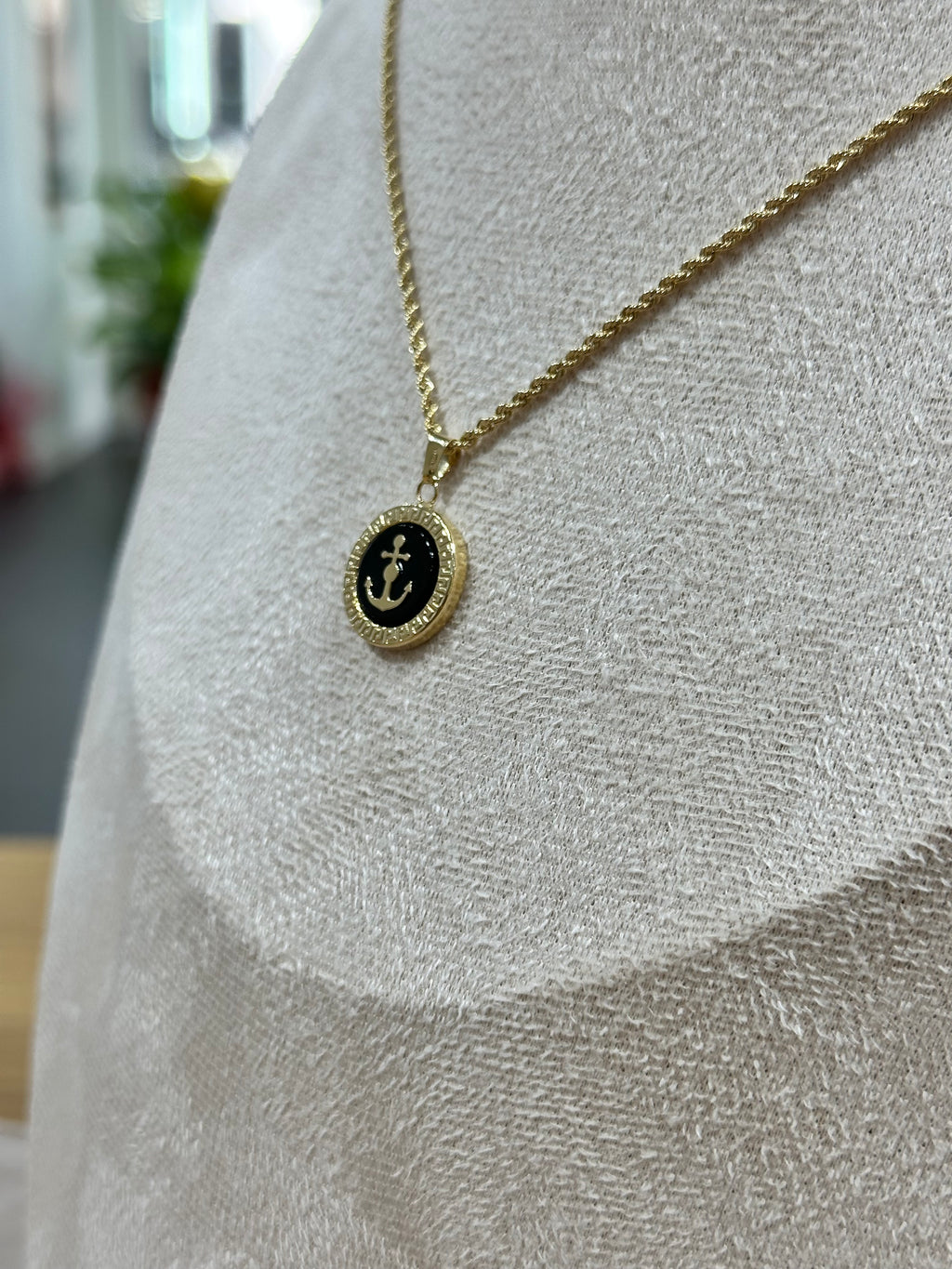 COLLANA LASER ORO 18KT CON MEDAGLIA ANCORA