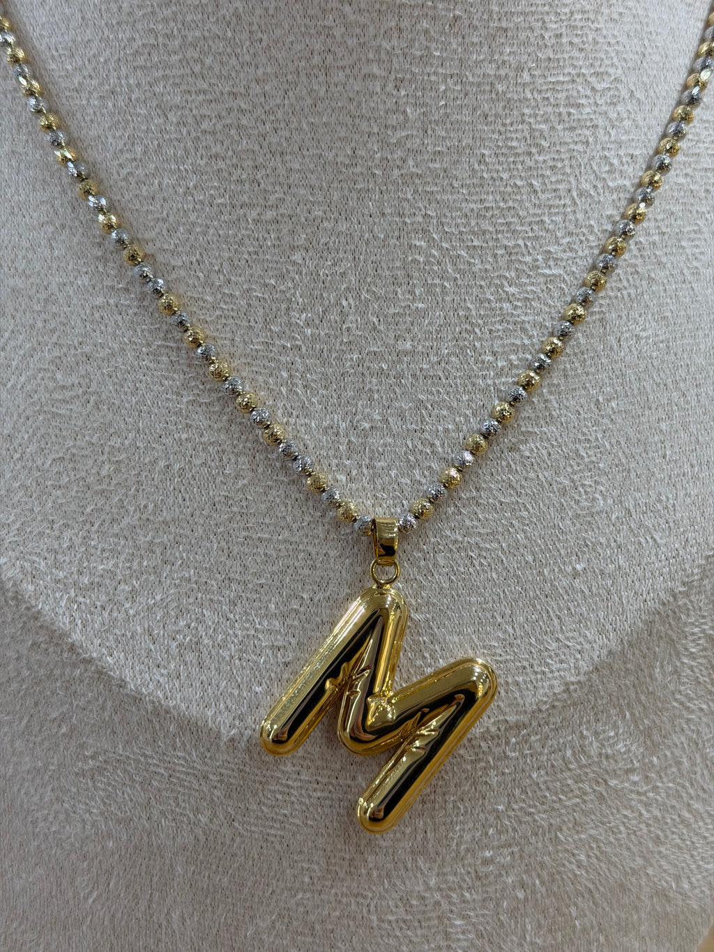 COLLANA MILLE LUCI ORO 18KT CON INIZIALE M ELETTROFORMATA