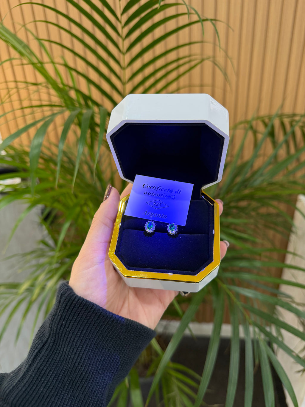 ORECCHINI KATE ARGENTO 925 ZIRCONI VERDI