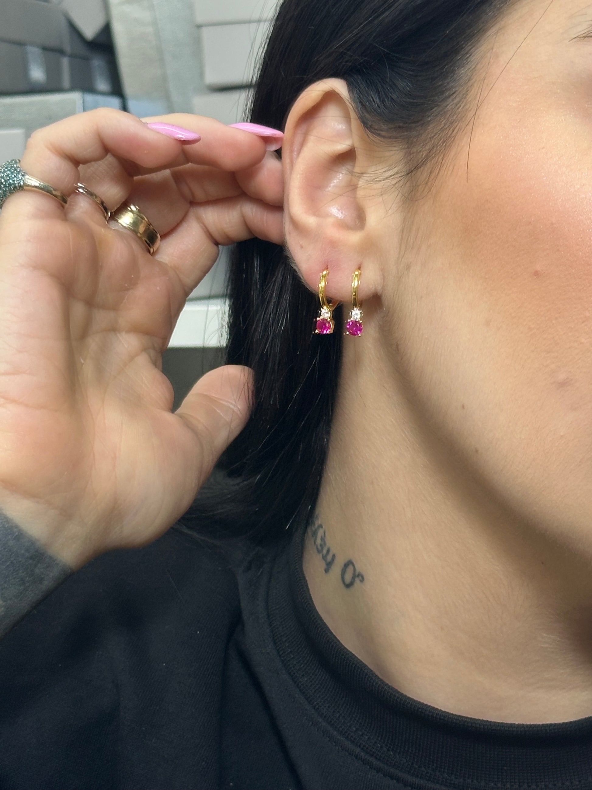 CERCHIETTI ROSA ARGENTO 925