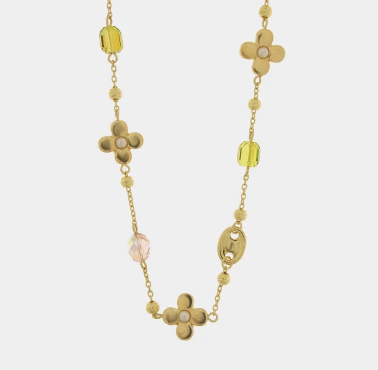 COLLANA AMO VENEZIA FIORI CON CRISTALLI