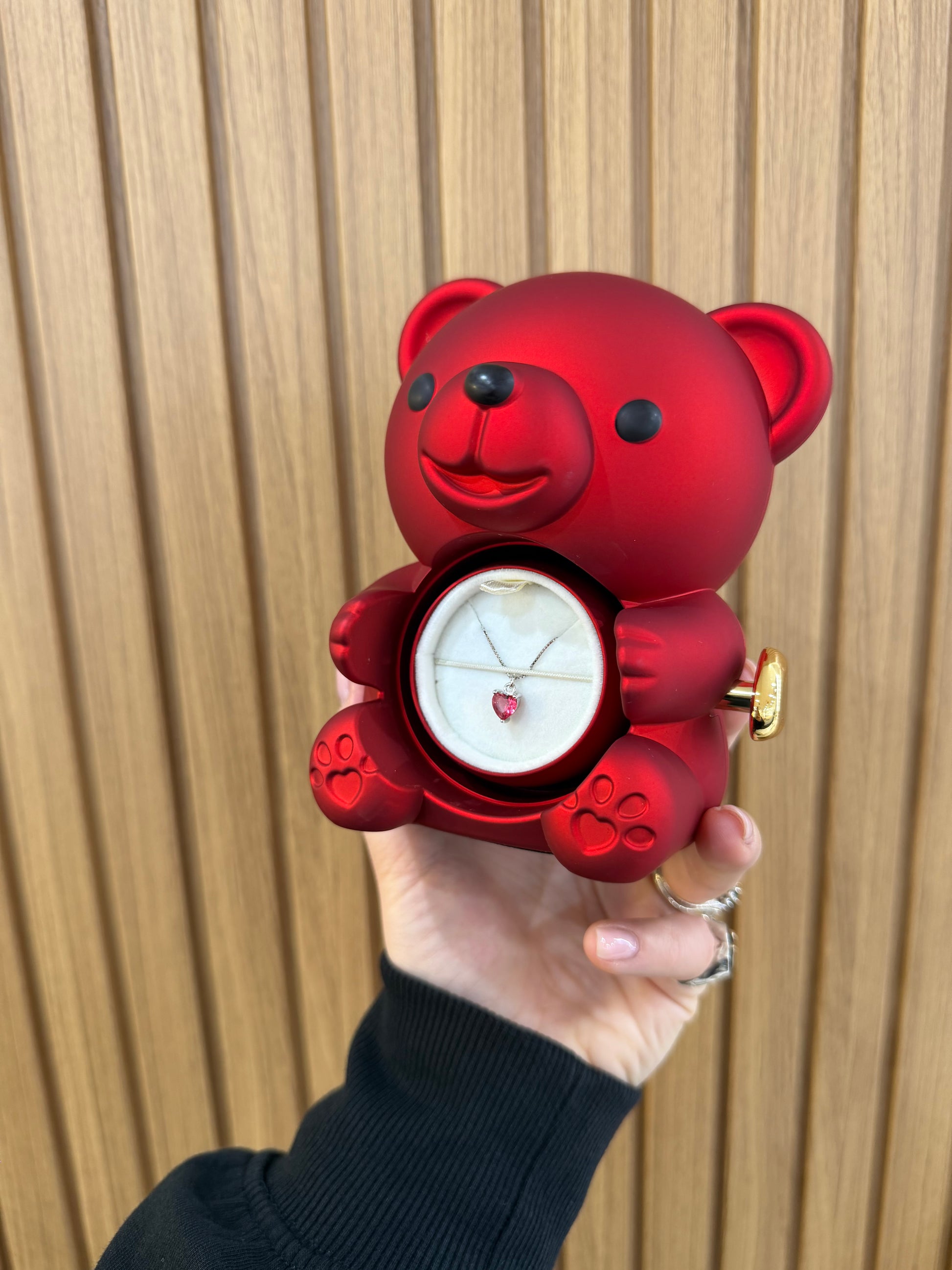 BOX MINI TEDDY CON COLLANA MINI CUORICINO ARGENTO 925