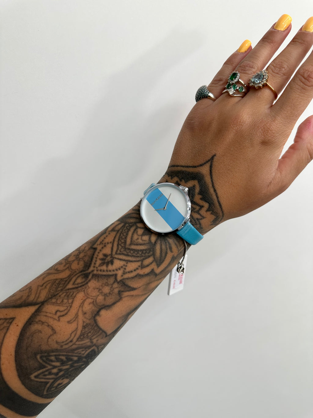 OROLOGIO NAJ-OLEARI CINTURINO IN PELLE CELESTE