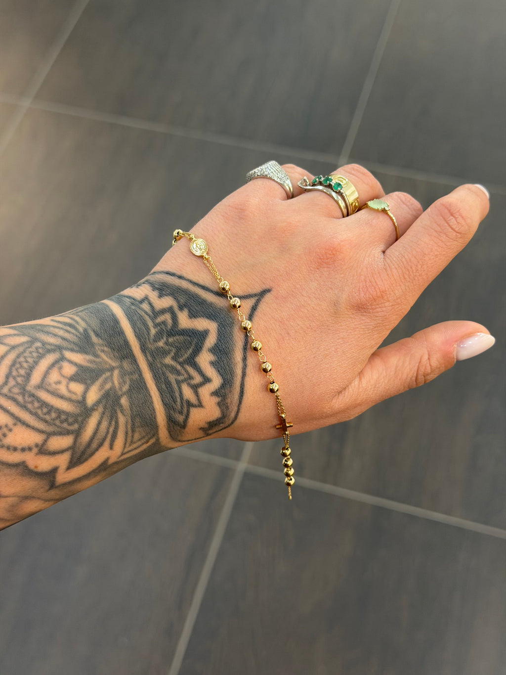 BRACCIALE ROSARIO ORO 18KT