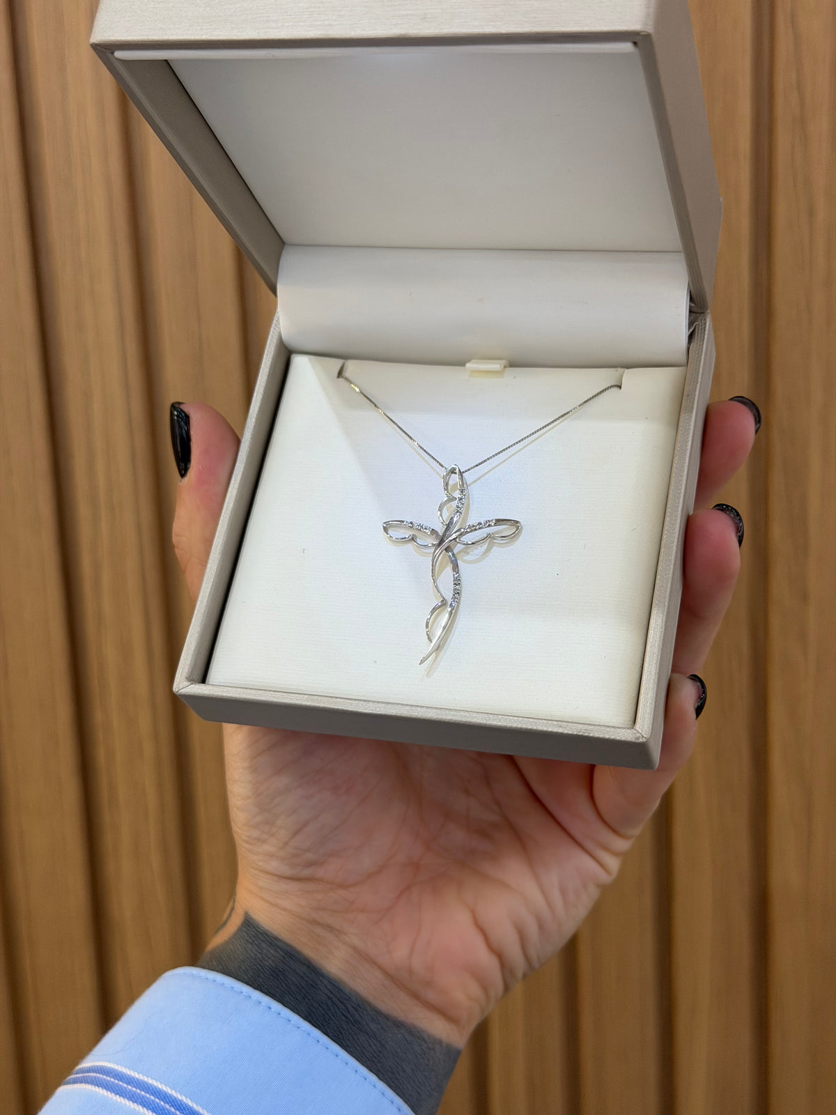 COLLANA ORO 18KT CROCE CON DIAMANTI
