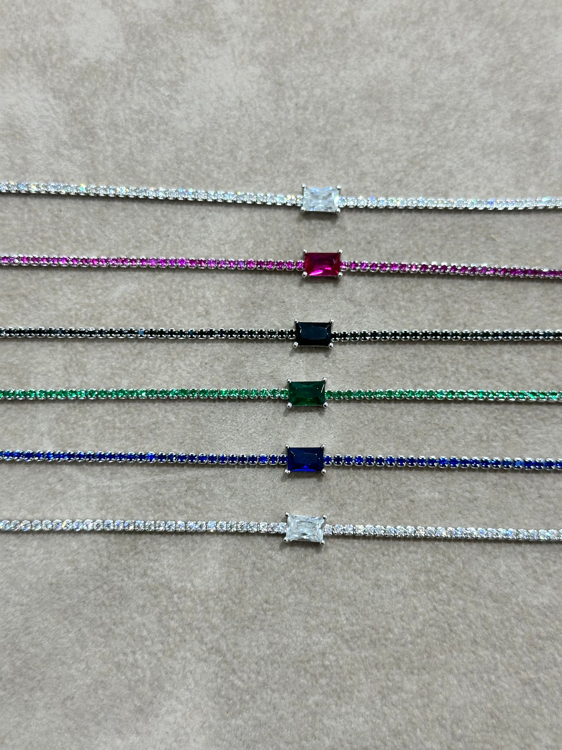 BRACCIALE TENNIS SQUARE ARGENTO