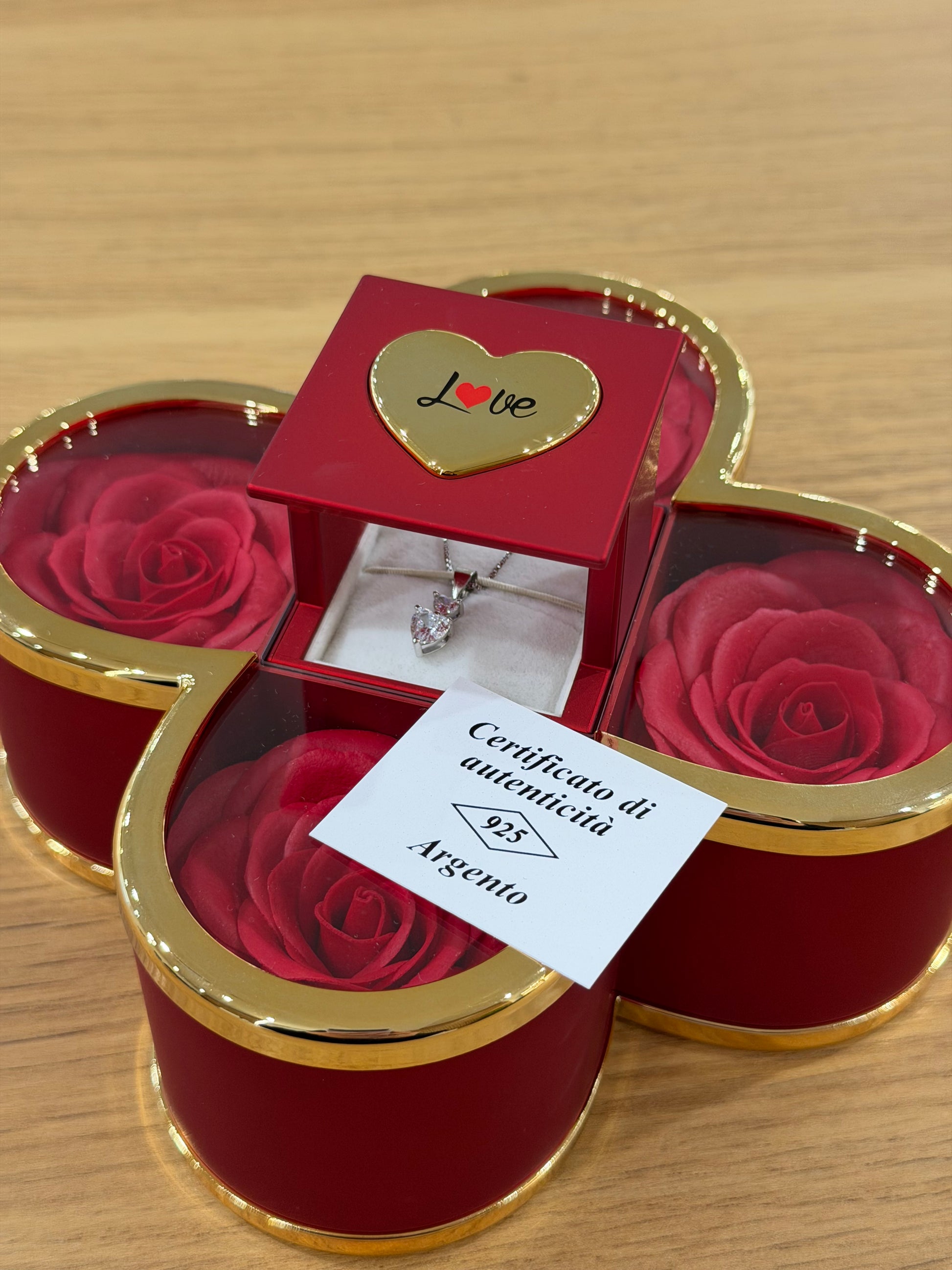 BOX IMPERIAL CON COLLANA DOPPIO CUORE ARGENTO 925