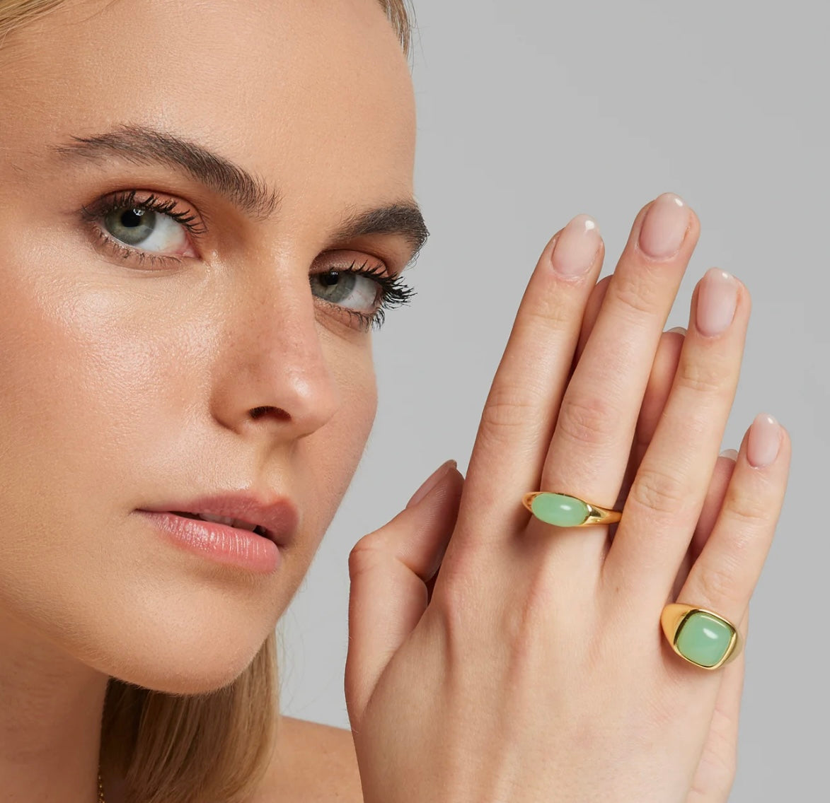 ANELLO CON QUARZO QUADRATO VERDE MENTA SOGNI