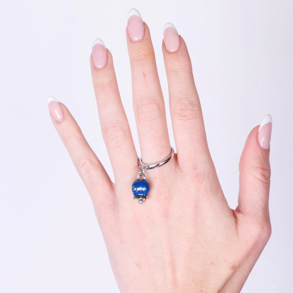 ANELLO AMO CAPRI CAMPANELLA BLU IN ACCIAIO
