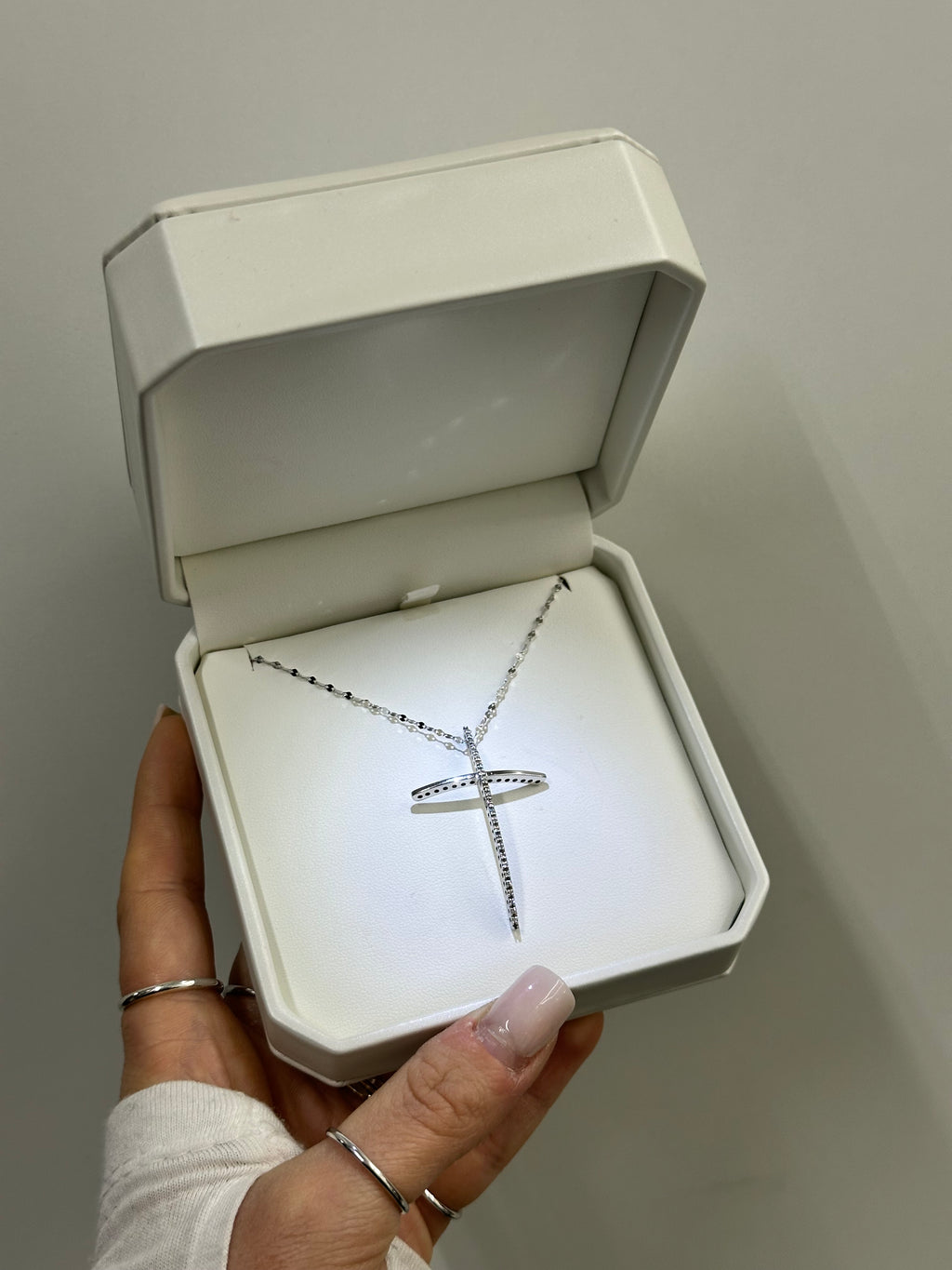 COLLANA CROCE ORO 18KT CON DIAMANTI