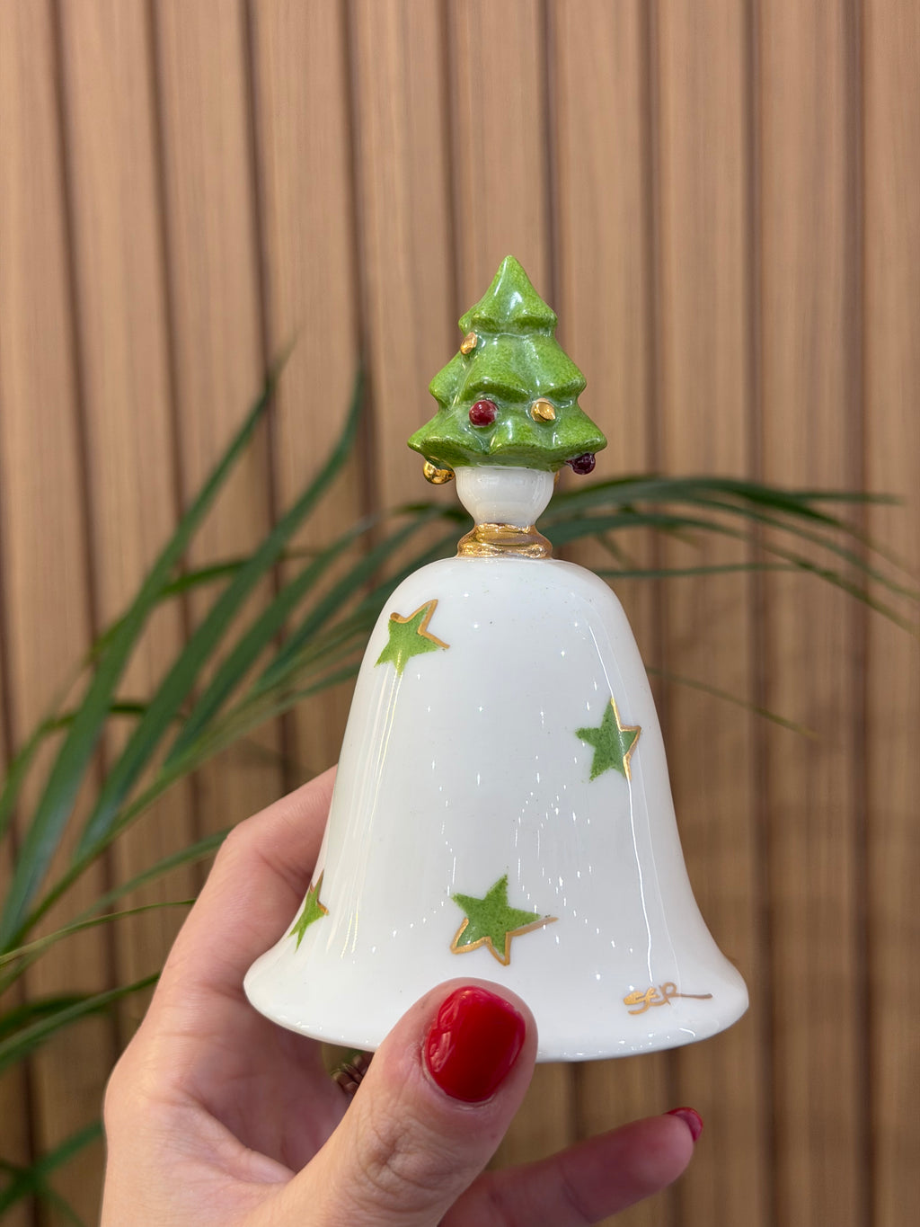 CAMPANA CON ALBERO CERAMICA DI CAPODIMONTE