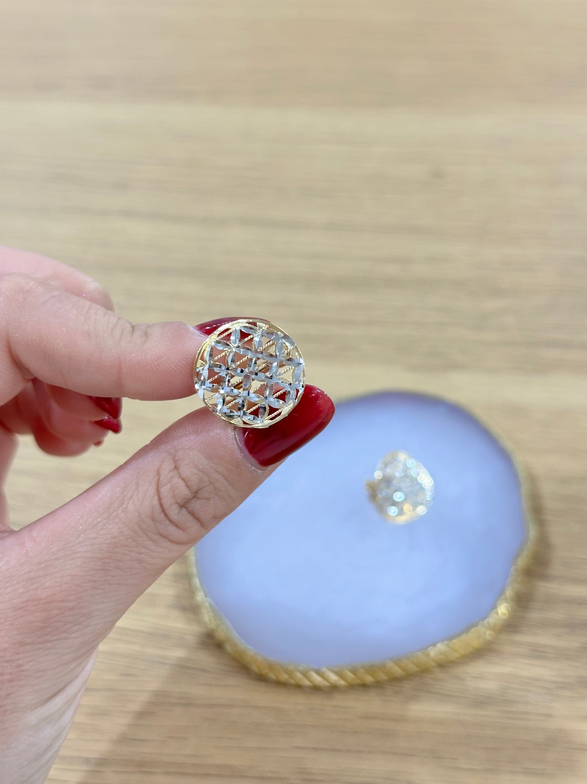 ORECCHINI IN ORO 18KT MONACHELLA BICOLORE