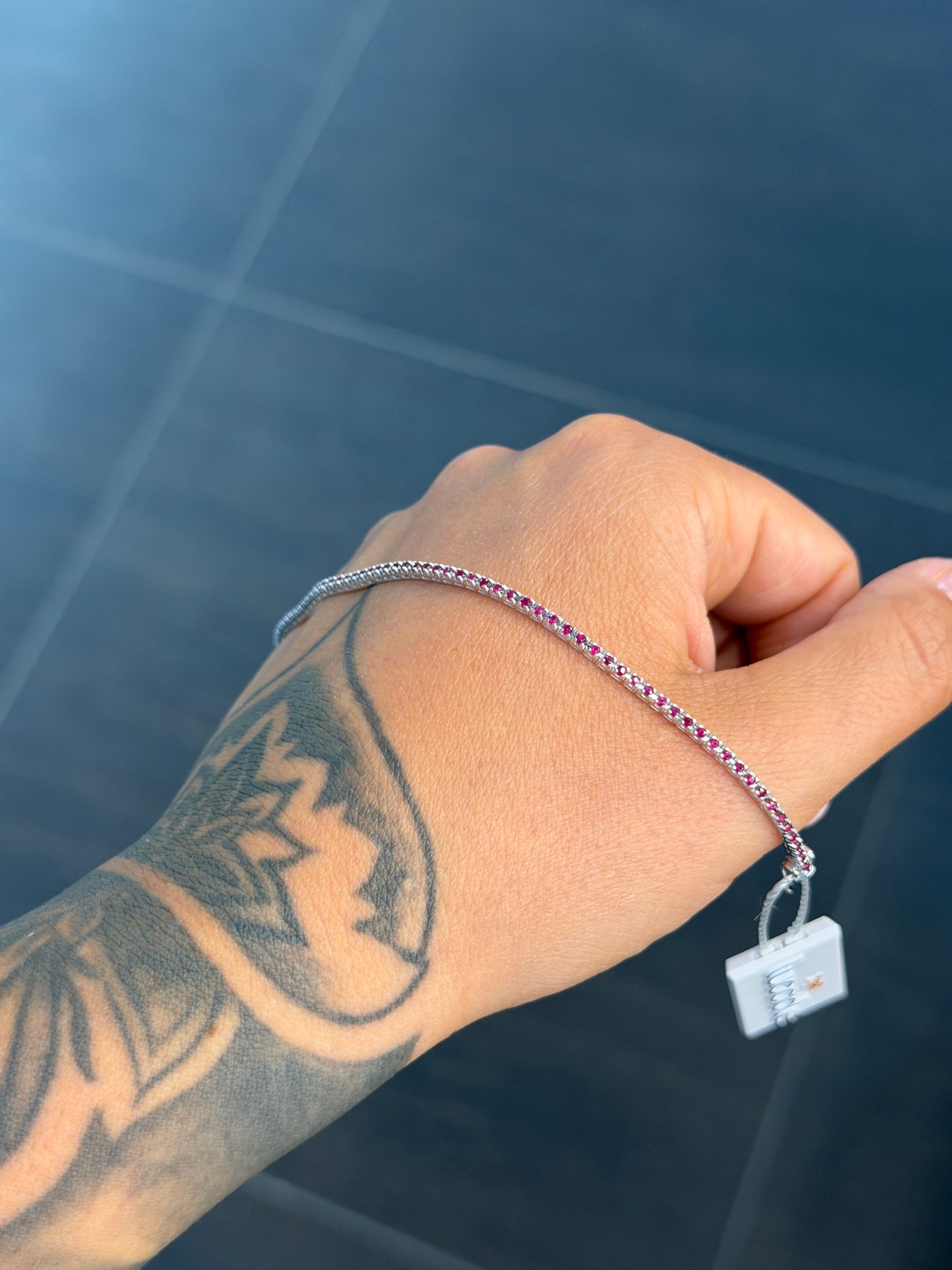 BRACCIALE TENNIS ORO CON RUBINI