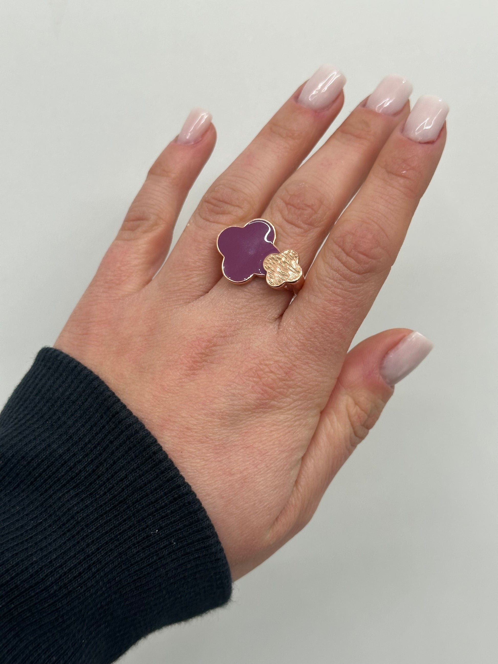 ANELLO DOPPIO QUADRIFOGLIO