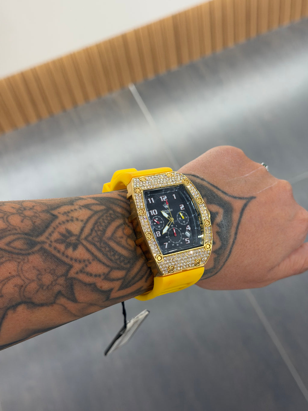 OROLOGIO RAPPER AMERICA GIALLO E ORO