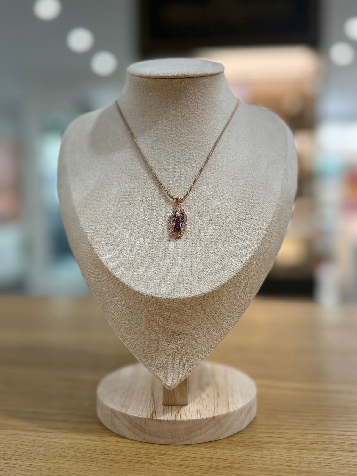 COLLANA MADONNA DI GUADALUPE ROSE GOLD ARGENTO 925