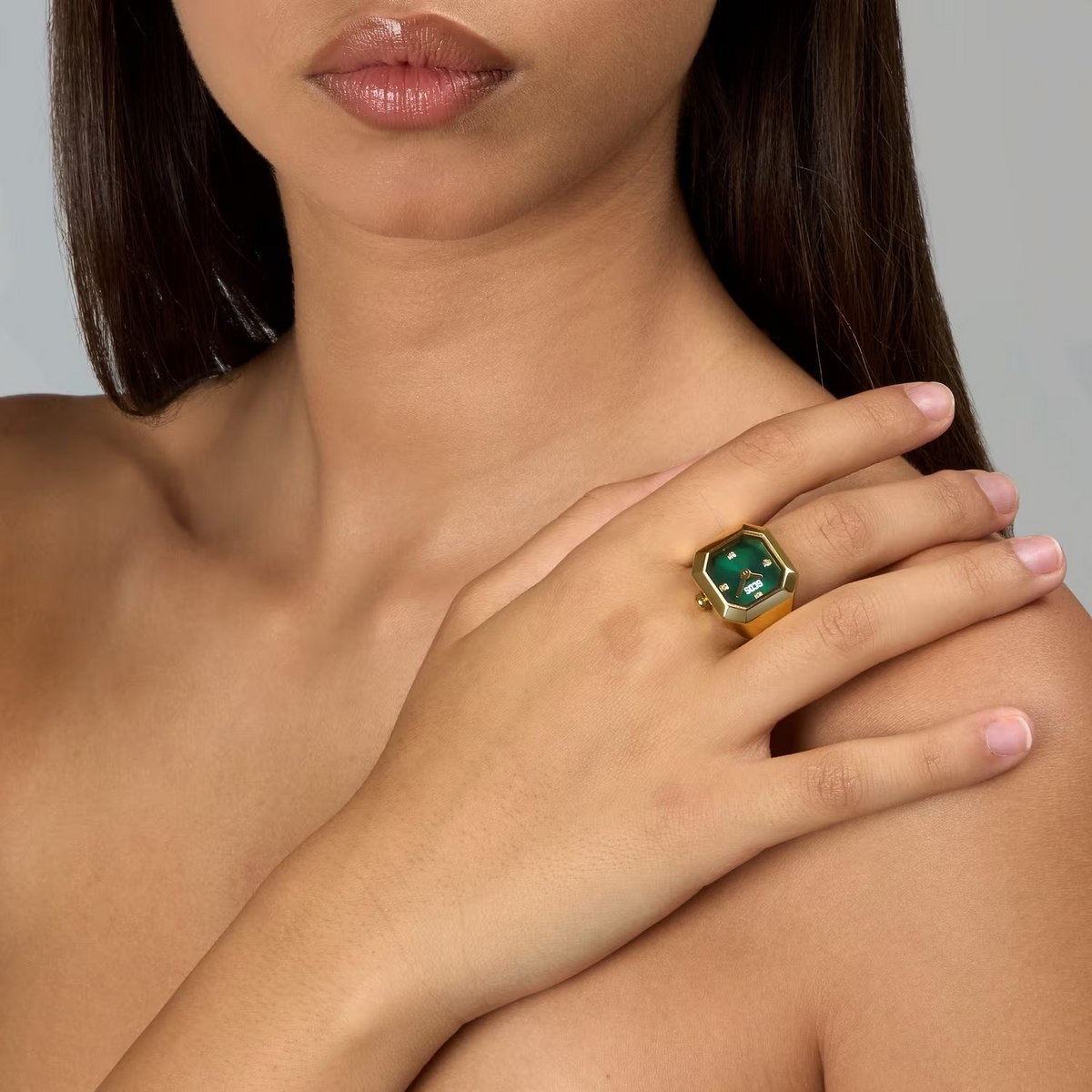 ANELLO GCDS RING O'CLOCK  DORATO