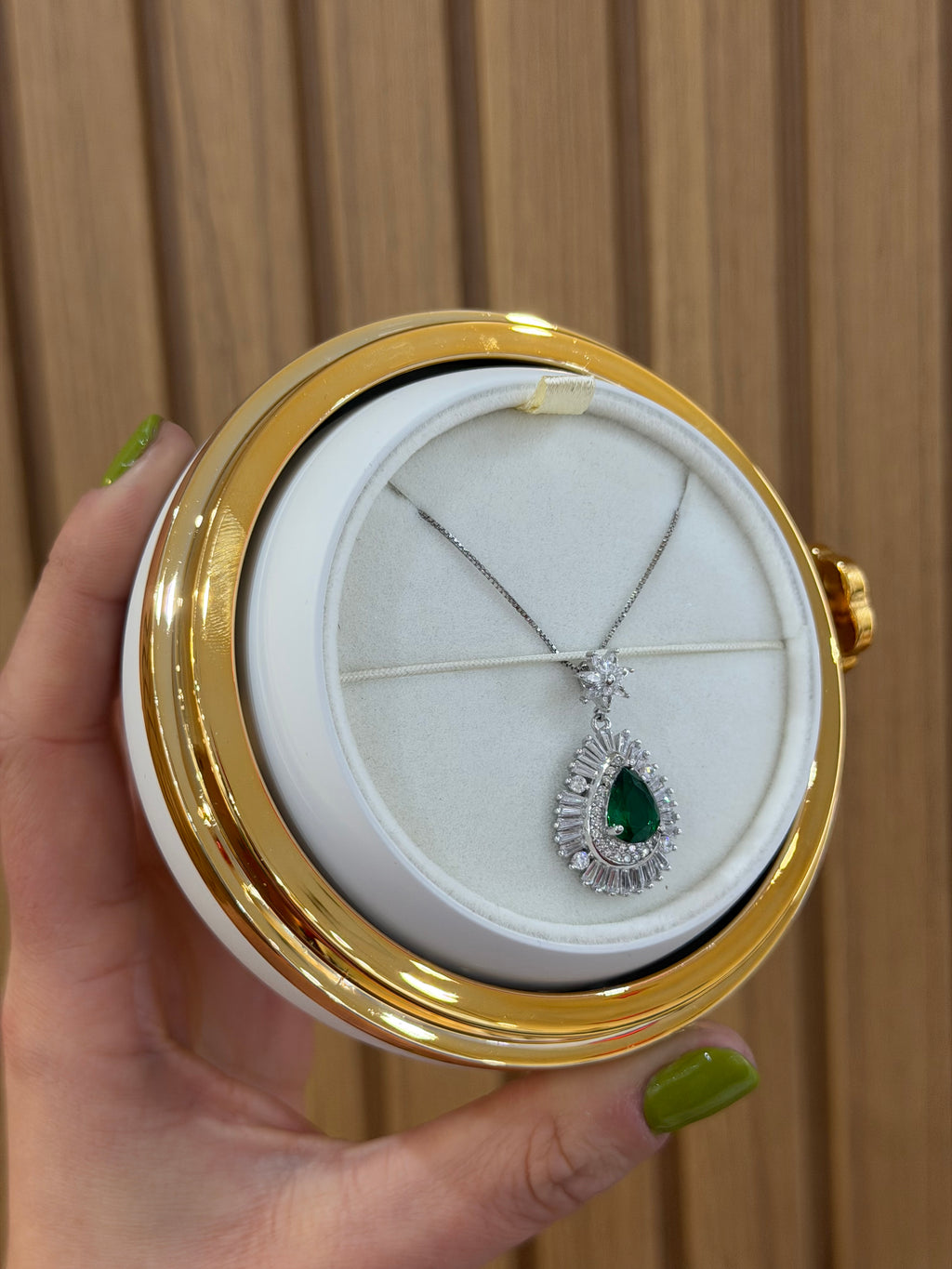 BOX PALLINA DI NATALE BIANCA CON COLLANA ARGENTO 925