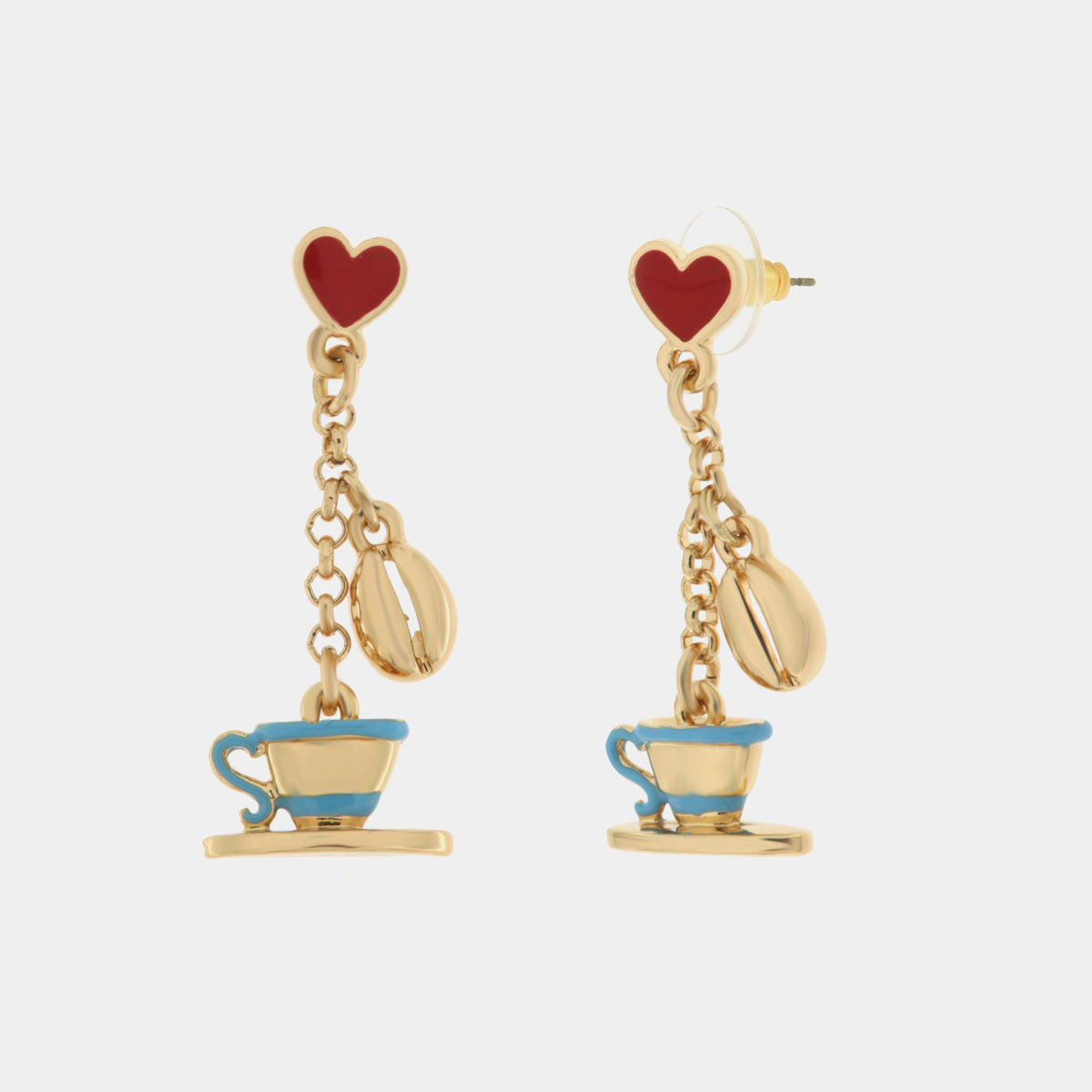 ORECCHINI IN METALLO CON TAZZINA E CAFFÈ AMO NAPOLI
