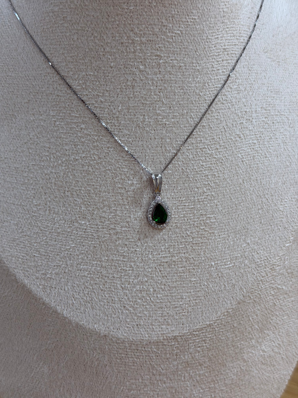 COLLANA DIANA ARGENTO 925 ZIRCONI VERDI