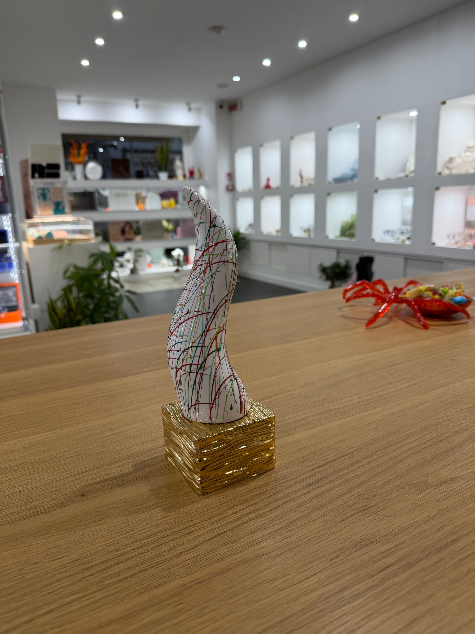 CORNO MULTICOLOR LAMINATO IN ARGENTO