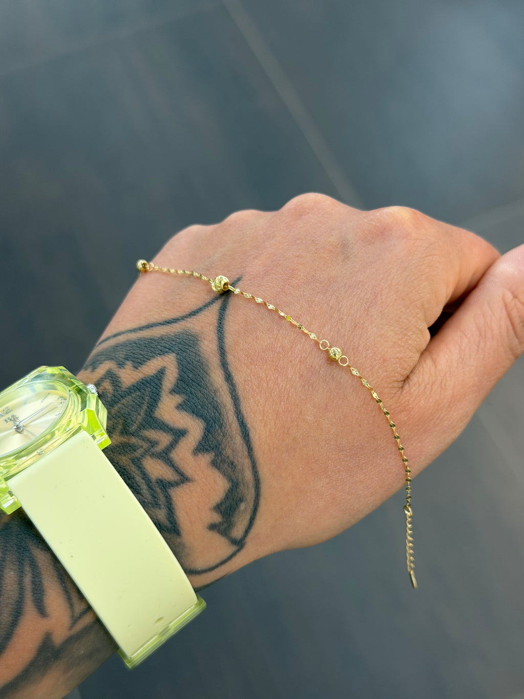 BRACCIALE ORO 18KT CON 3 SFERE