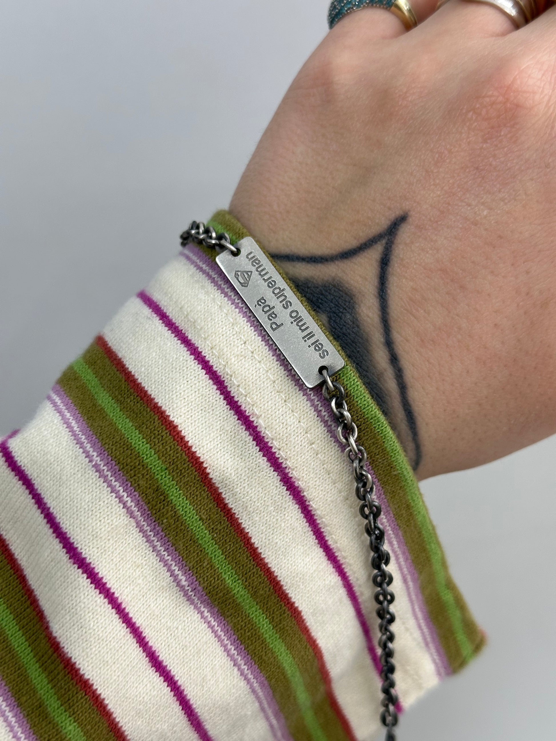 BRACCIALE PAPÀ ARGENTO BRUNITO