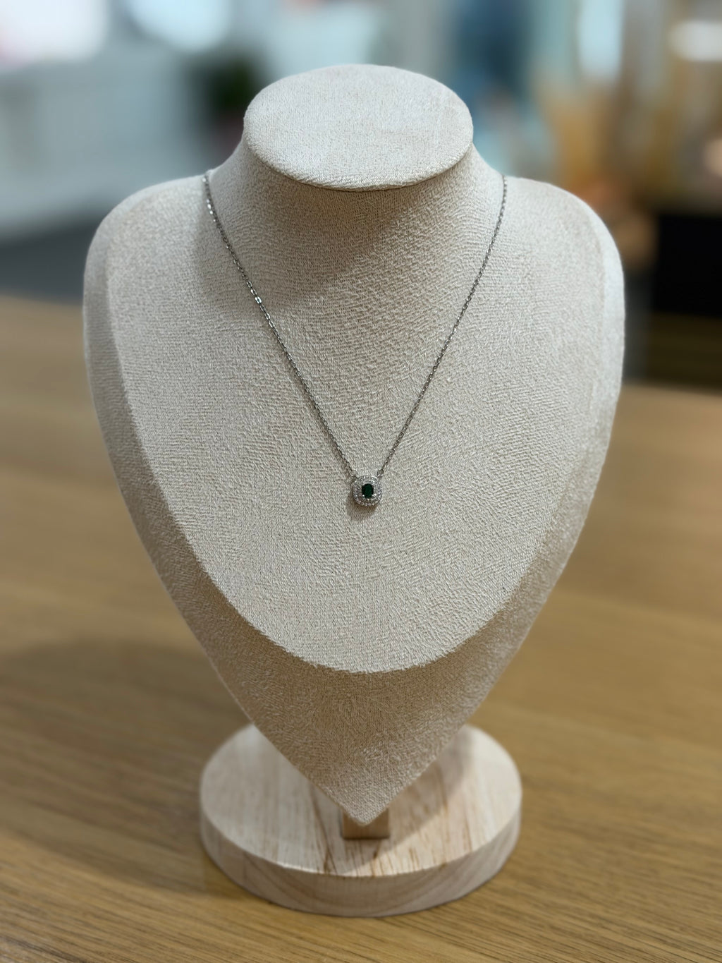 COLLANA PUNTO LUCE MEIRA GREEN ARGENTO 925