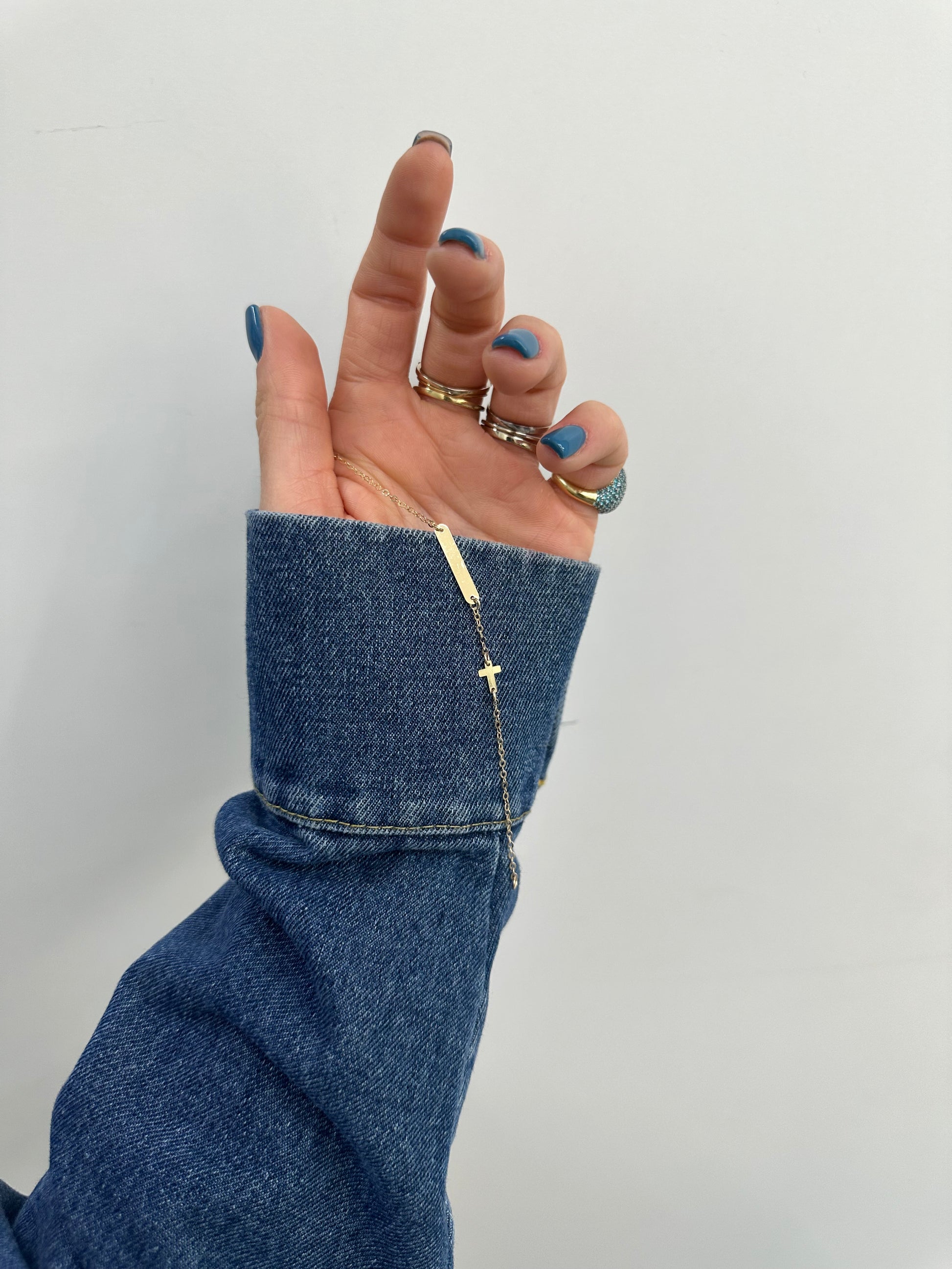 BRACCIALE BATTESIMALE CON CROCE ORO 18KT