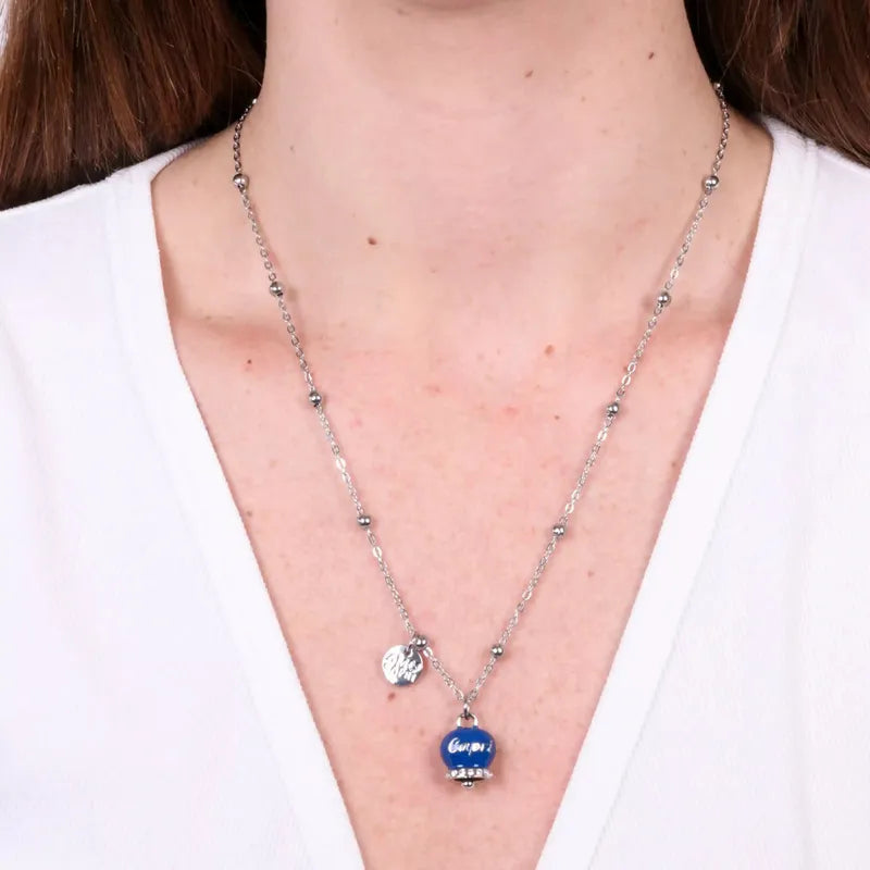 COLLANA AMO CAPRI ACCIAIO CAMPANELLA BLU
