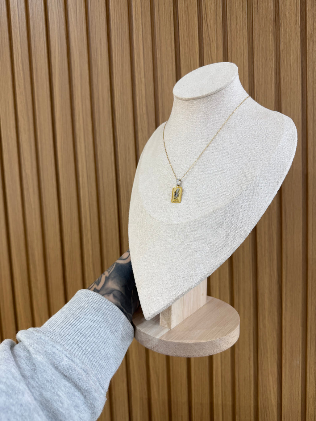 COLLANA MEDAGLIETTA ASSO DI BASTONI ARGENTO 925
