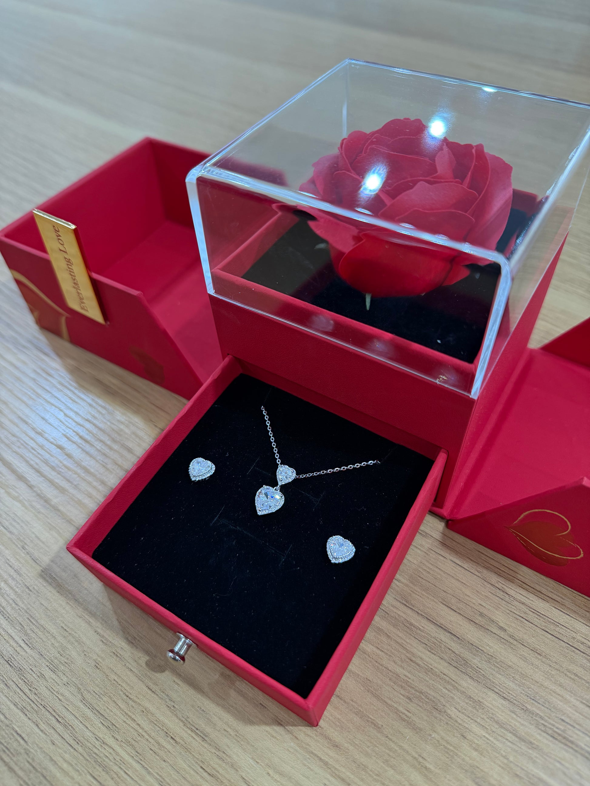 BOX LOVE CON COMPLETO DOPPIO CUORE ARGENTO 925