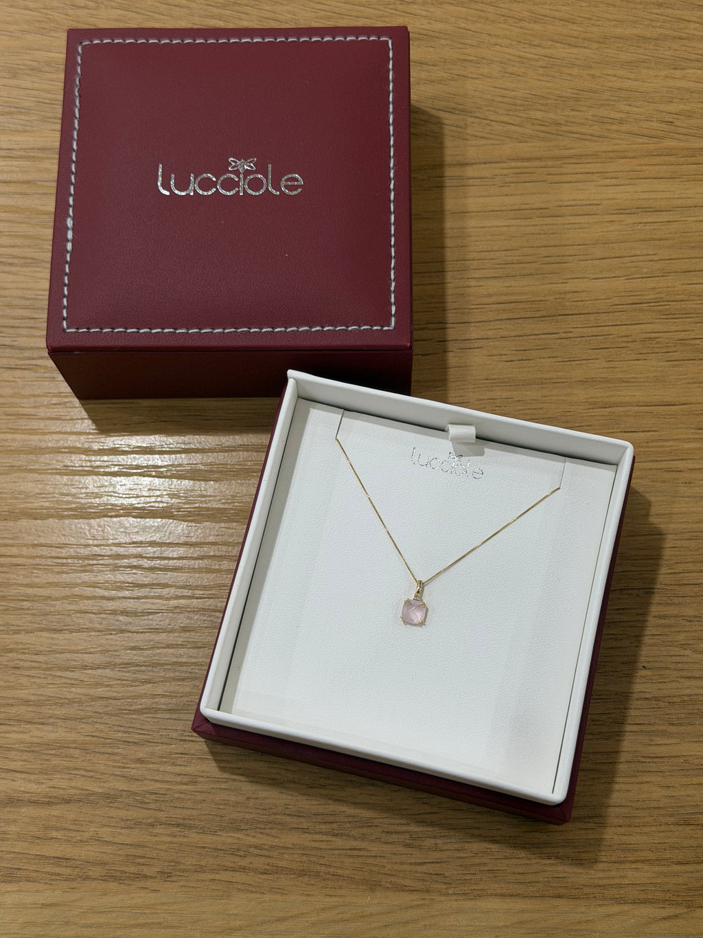COLLANA LUCCIOLE PIETRA ROSA