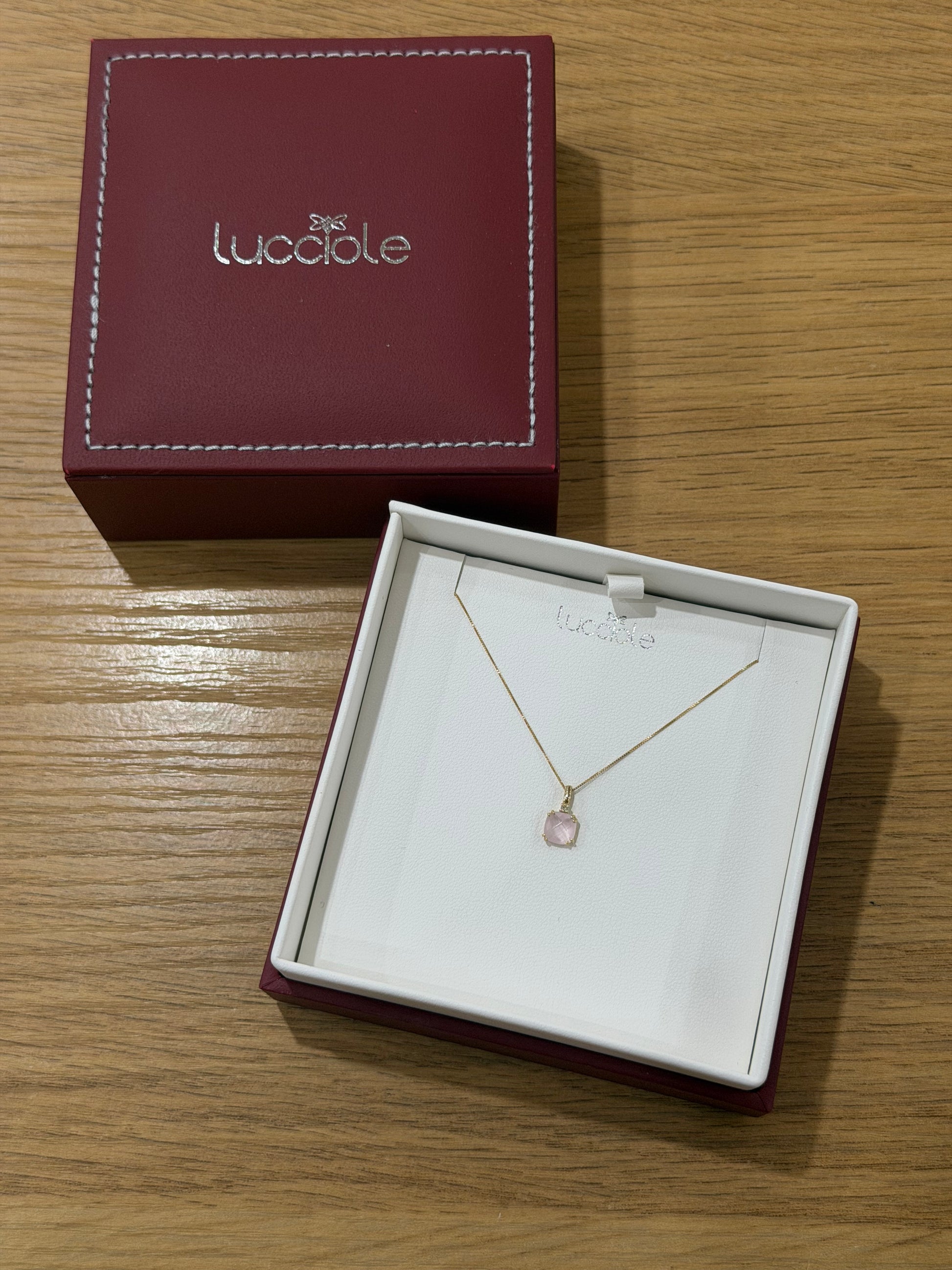 COLLANA LUCCIOLE PIETRA ROSA