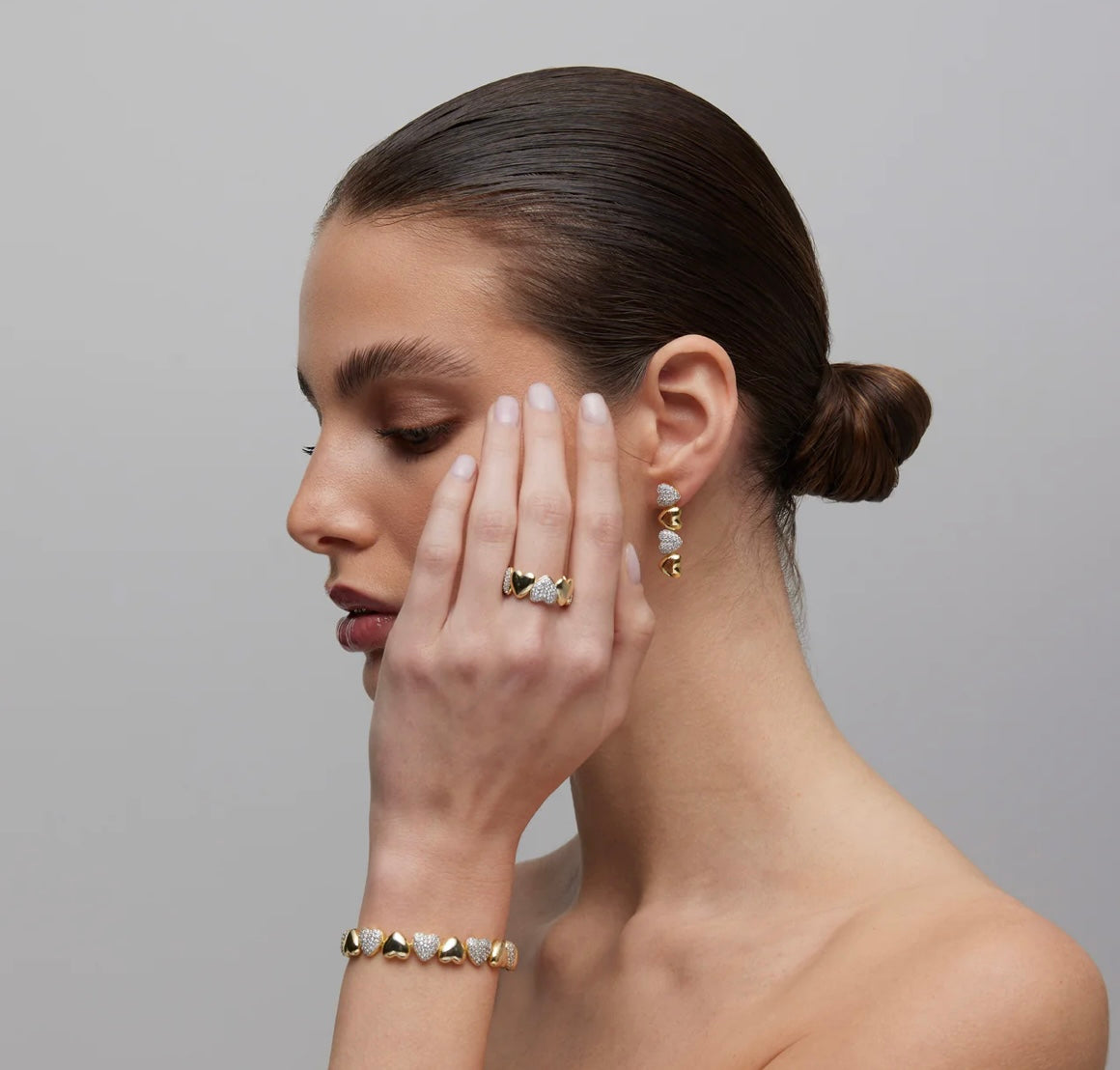 BRACCIALE CUORI IN ARGENTO DORATO SOGNI
