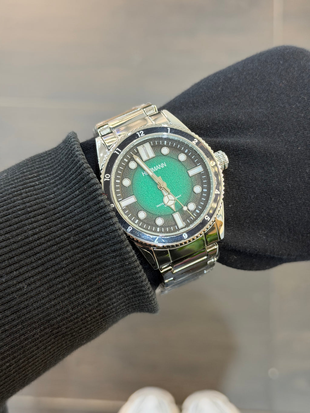 OROLOGIO HERMANN GHIERA NERA QUADRANTE VERDE