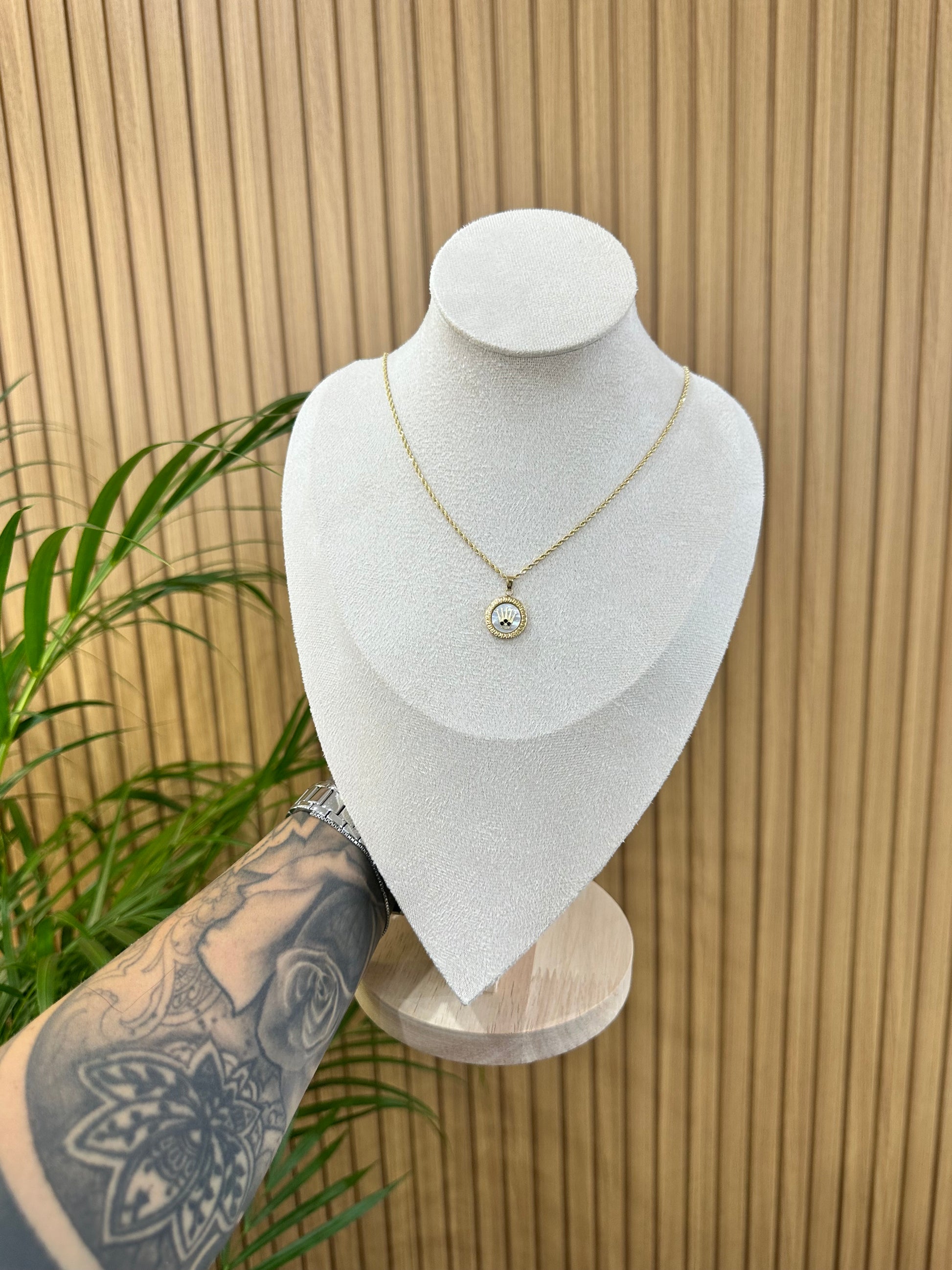 COLLANA LASER ORO 18KT CON CIONDOLO CROWN