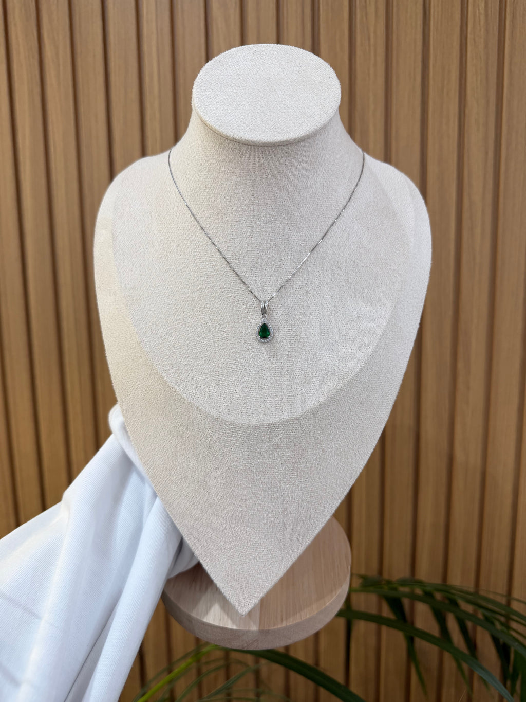 COLLANA DIANA ARGENTO 925 ZIRCONI VERDI