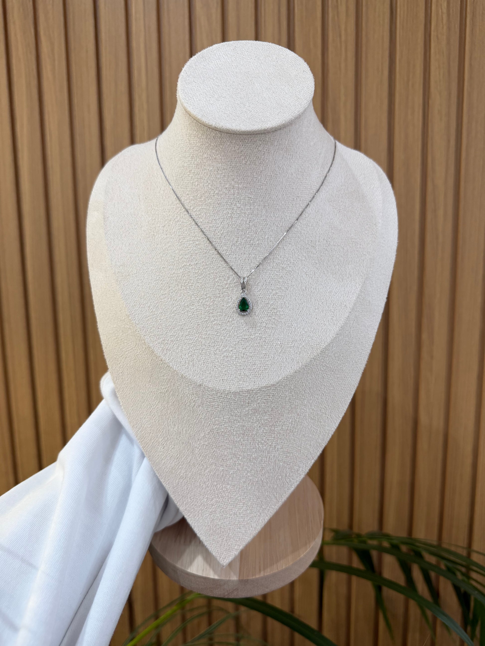 COLLANA DIANA ARGENTO 925 ZIRCONI VERDI