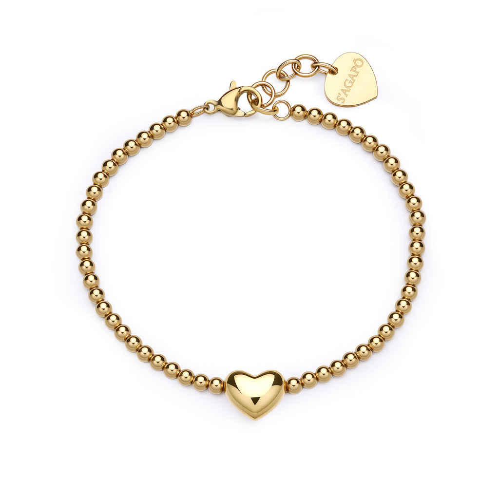 BRACCIALE CUORE DORATO S'AGAPO