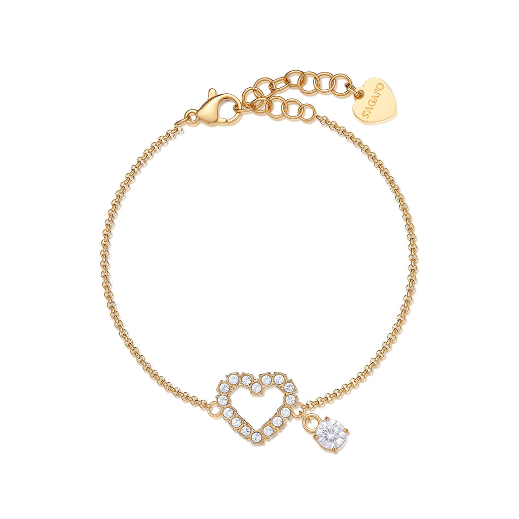 BRACCIALE CON CUORE DORATO S'AGAPO