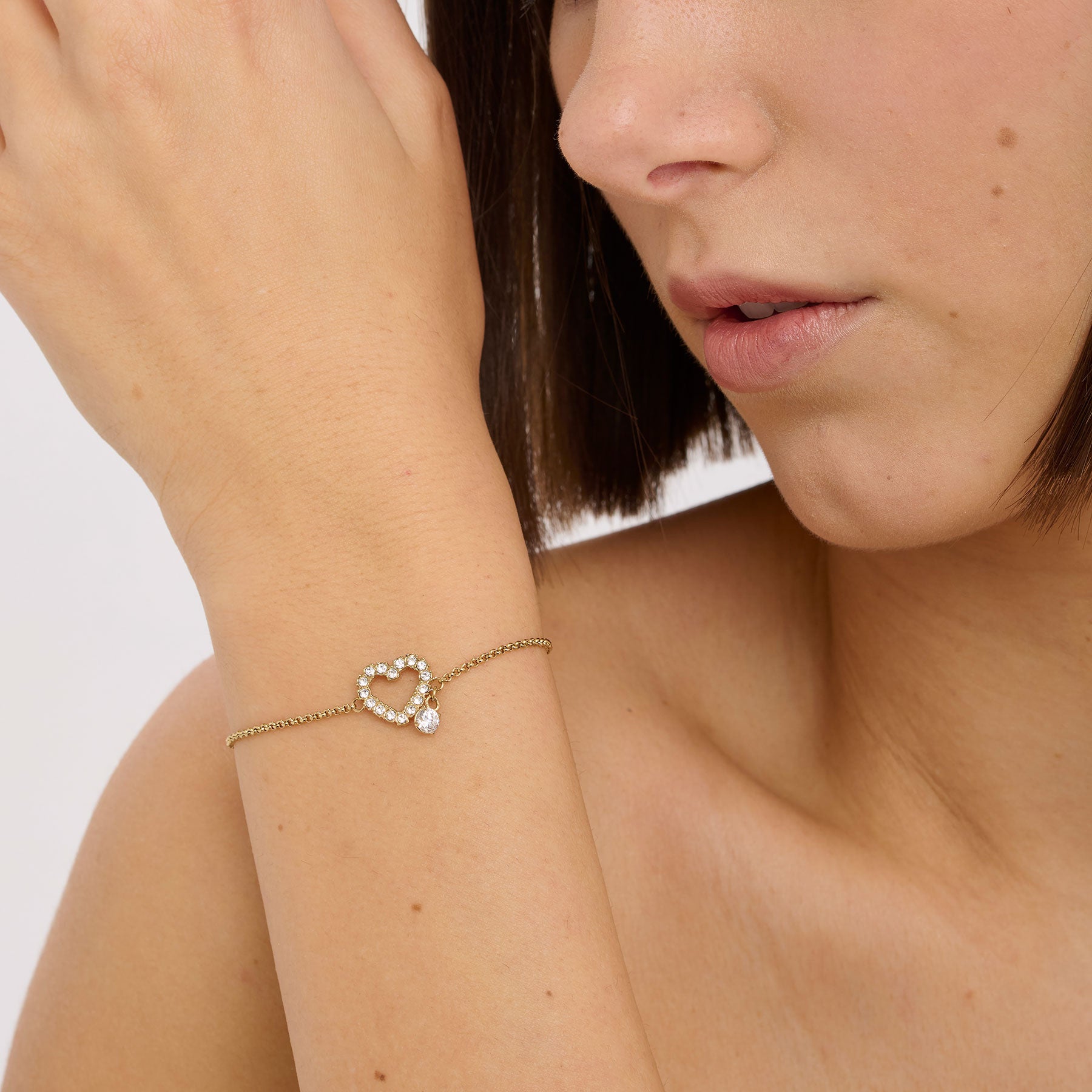 BRACCIALE CON CUORE DORATO S'AGAPO