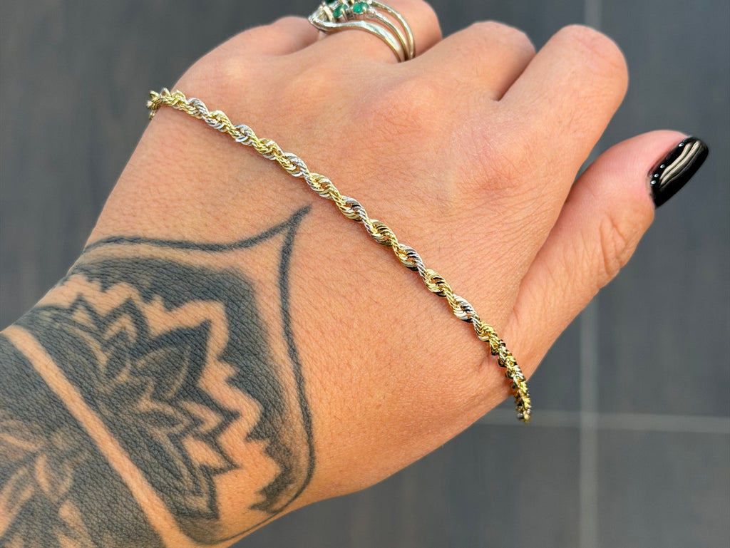 BRACCIALE ORO 18KT LASER BICOLORE