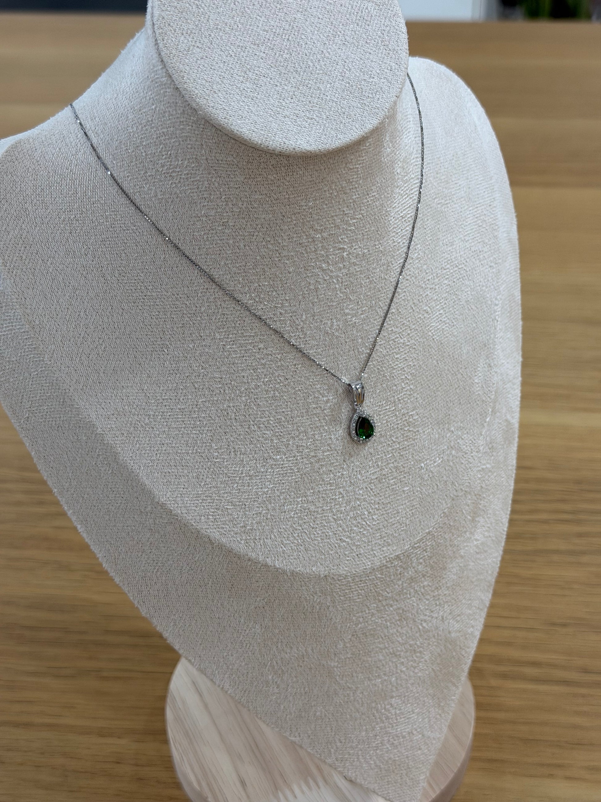 COLLANA DIANA ARGENTO 925 ZIRCONI VERDI