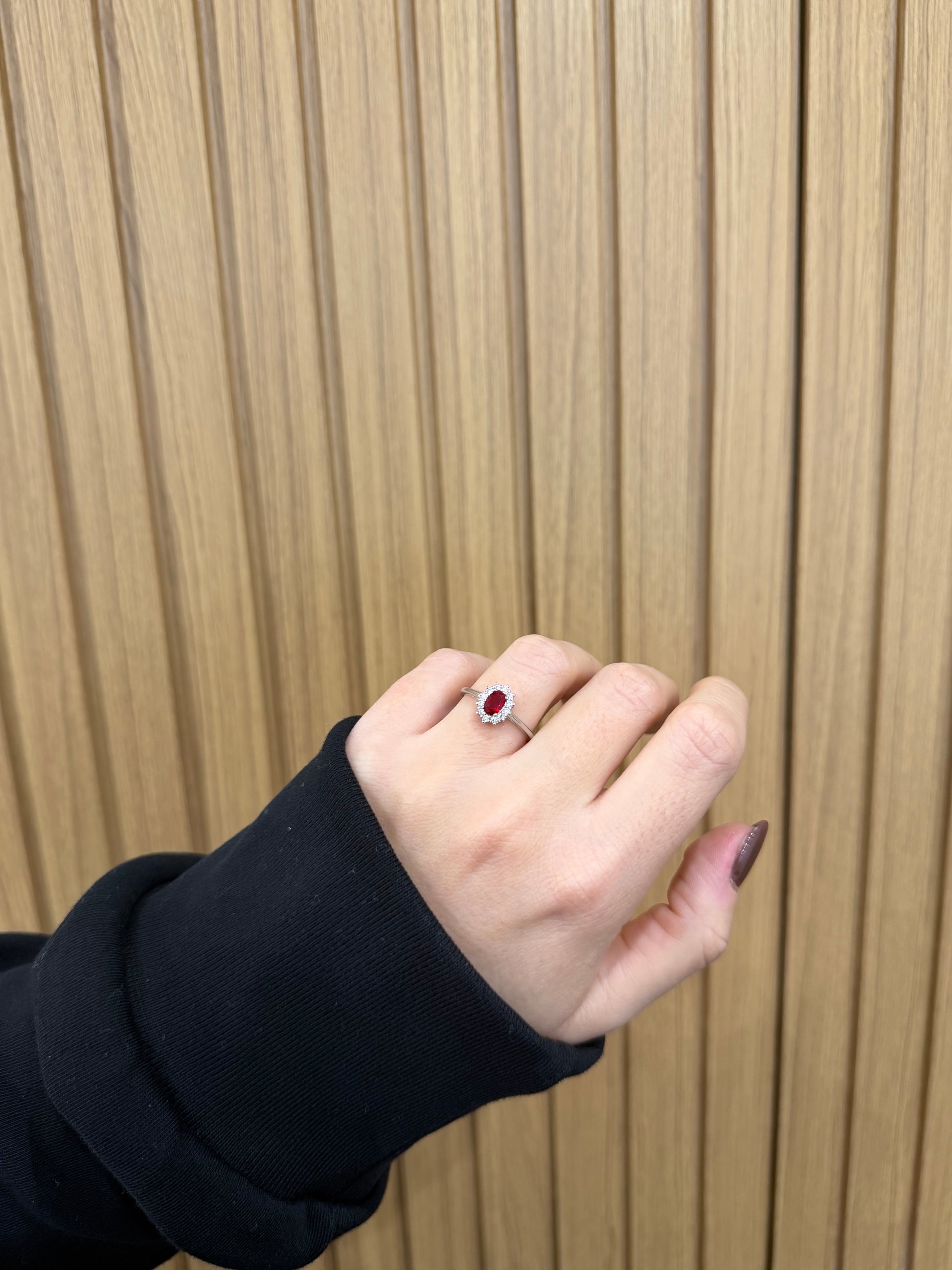 ANELLO KATE ROSSO ARGENTO 925